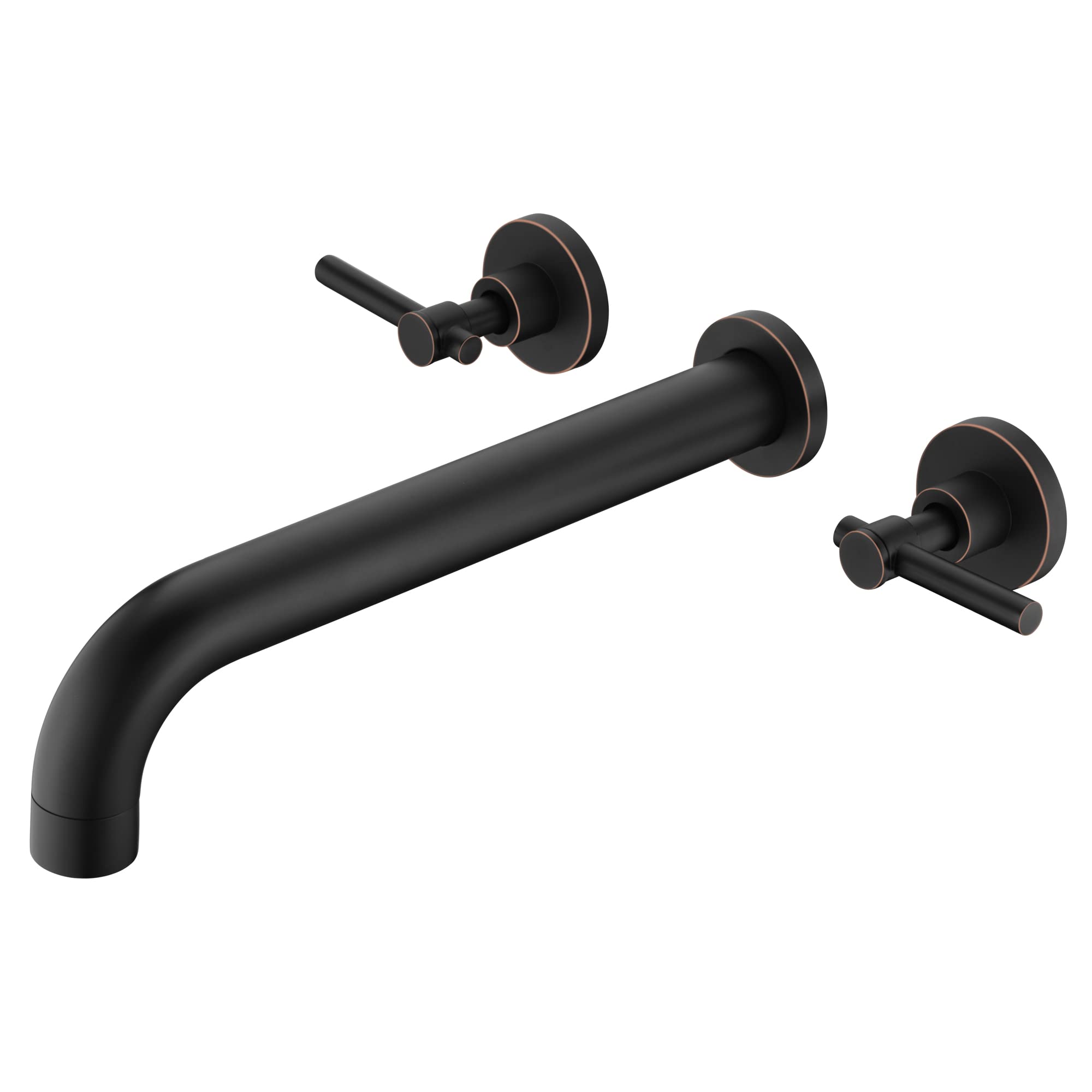 Sumerain Oil Rubbed Bronze Wall Mount Bathtub Faucet Set with Two Handles and Rough-in Valve - Perfect for Modern Bathroom Renovation and Spa-Like Soaking Experience