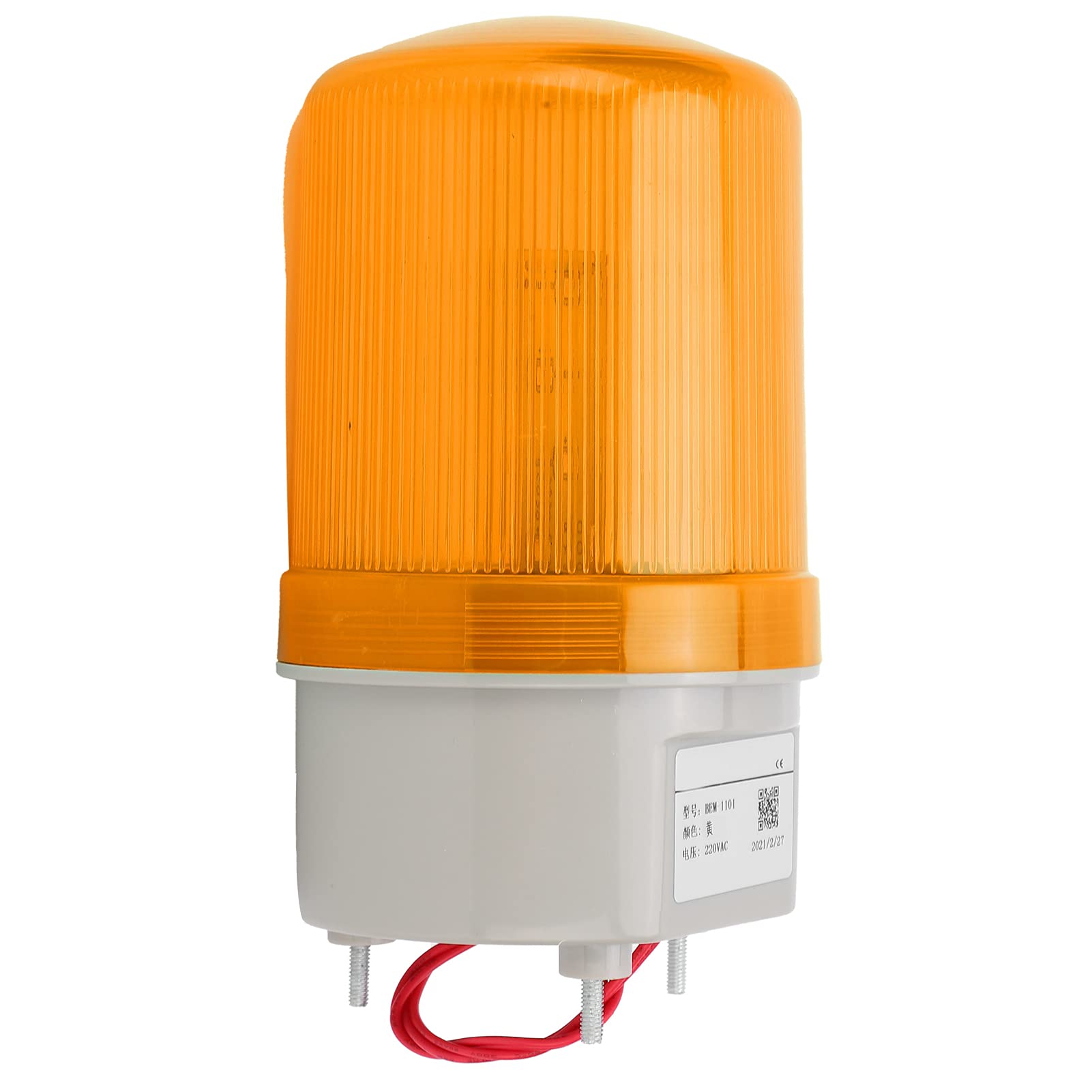 BERM BEM-1101 LED Flashing Warning Light - 220VAC Emergency Alarm Equipment, 170x90mm Yellow Safety Light for Construction, Traffic & Industrial Use