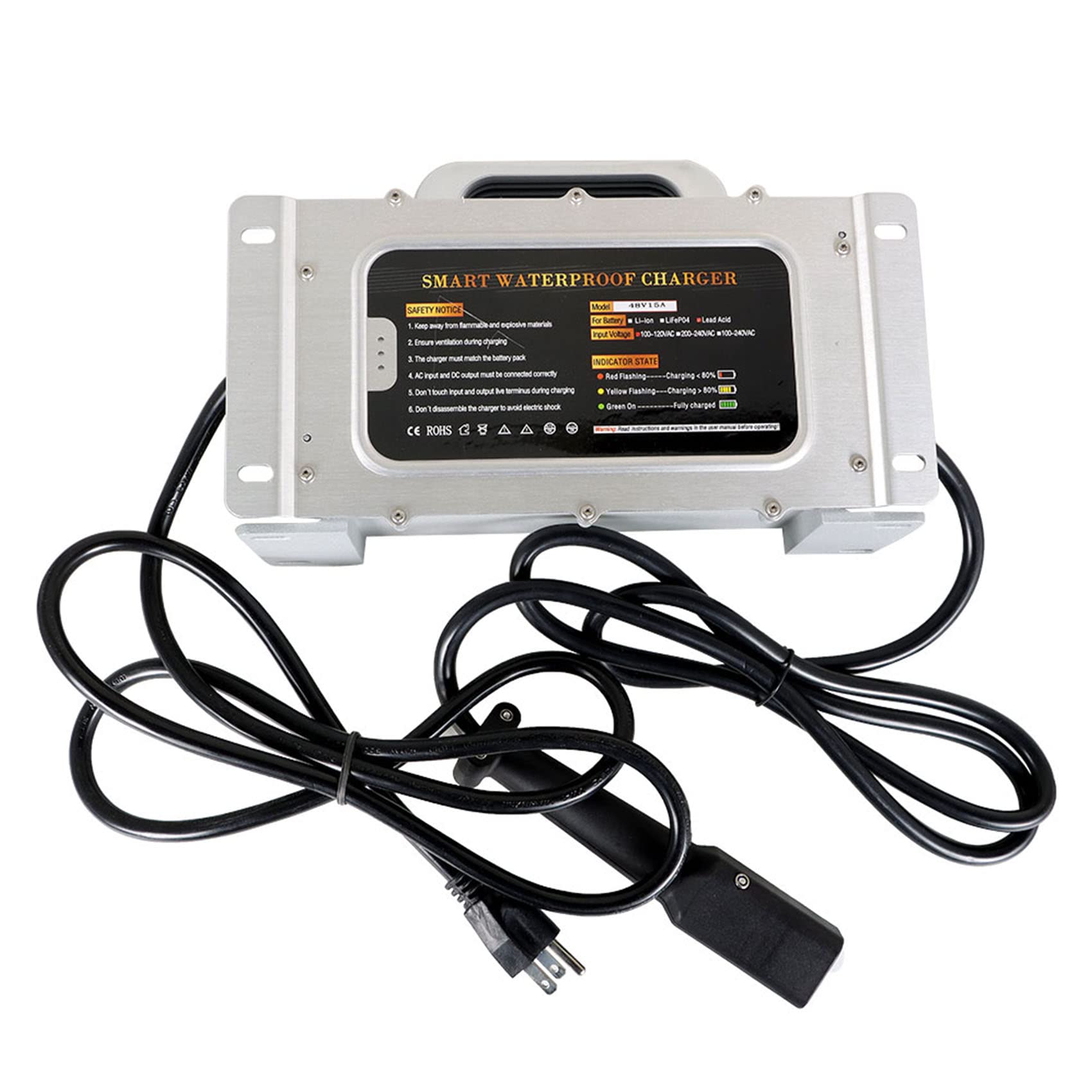 48V 15A Golf Cart Battery Charger with 3 Pin Plug - Replacement for Yamaha G29 Drive - Fast Charging for Golf Carts, Electric Vehicles & Mobility Scooters