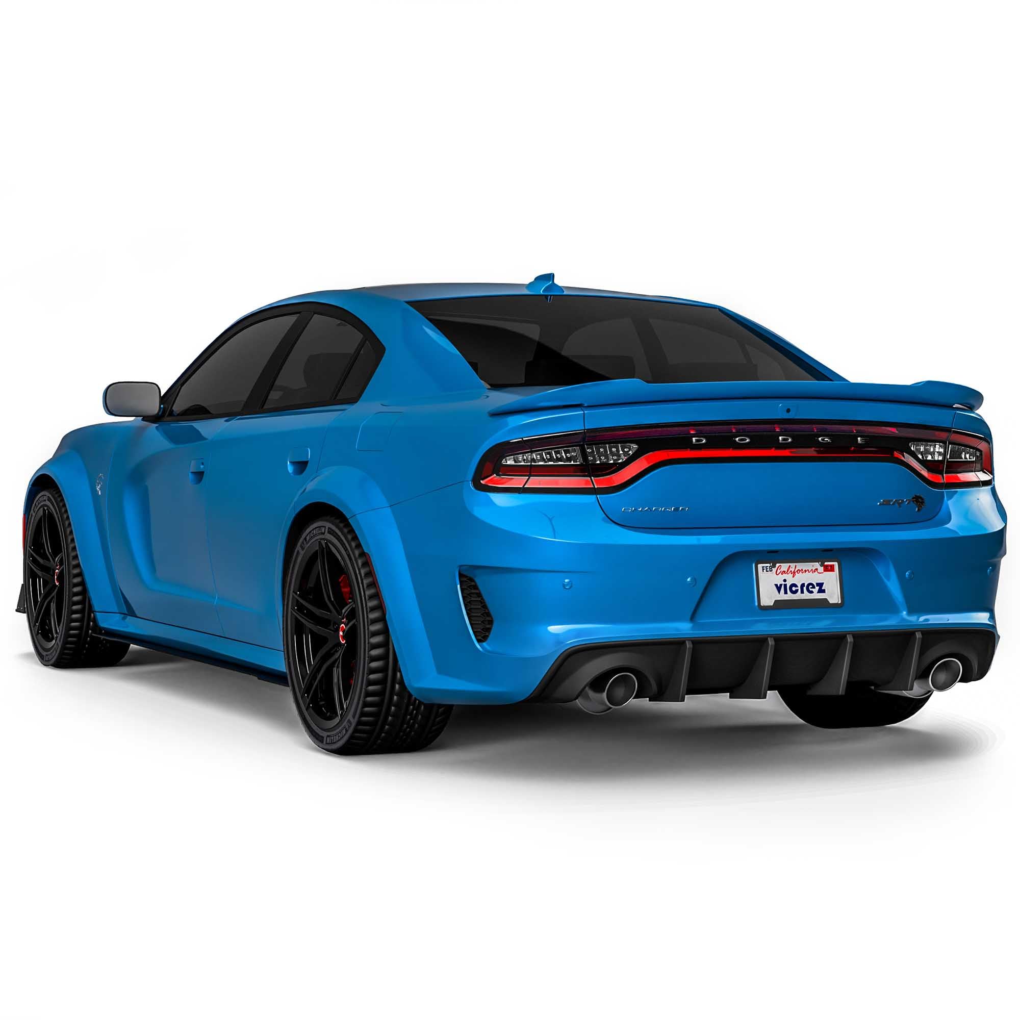 Vicrez V3R Style Rear Diffuser vz102166 for Dodge Charger Widebody 2015-2022 - High-Performance Carbon Fiber Diffuser for Enhanced Aerodynamics & Aggressive Styling - Perfect for Racing, Car Shows & Street Performance Upgrades