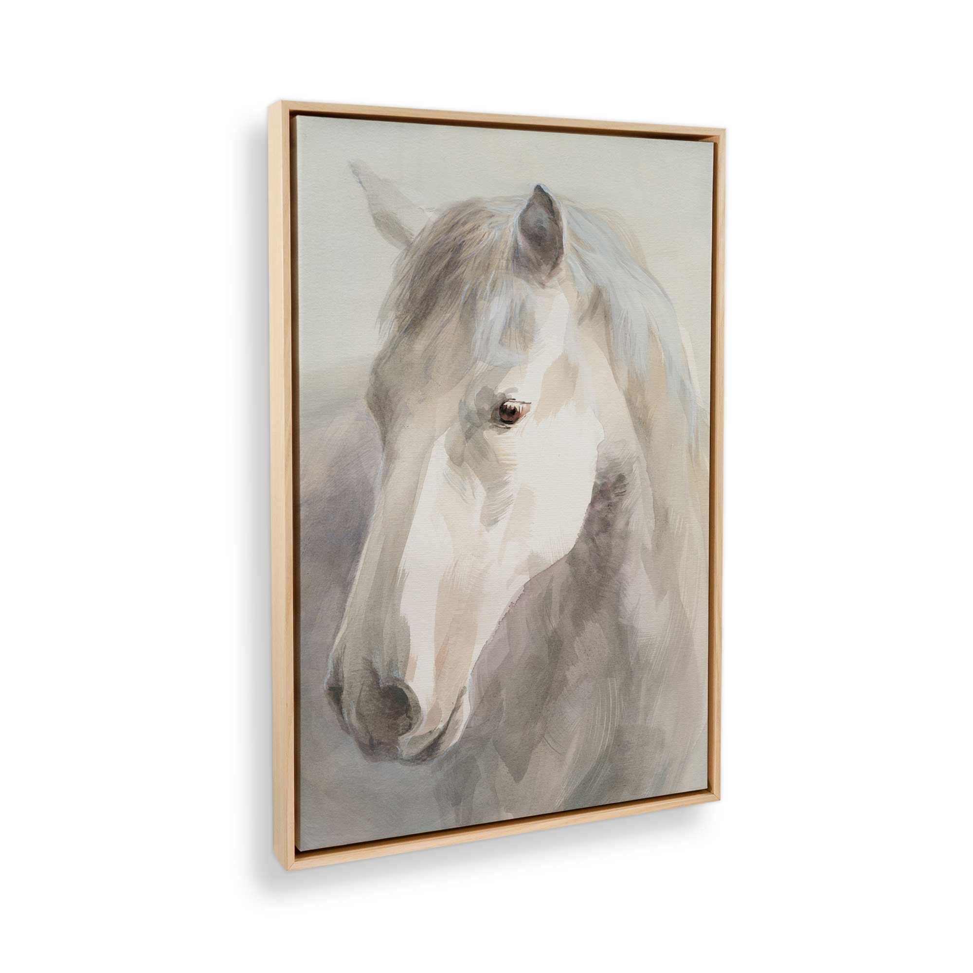 Dreamy White Horse Canvas Art Print - Elegant Home Wall Decor for Living Room, Bedroom & Office - Perfect Gift for Animal Lovers