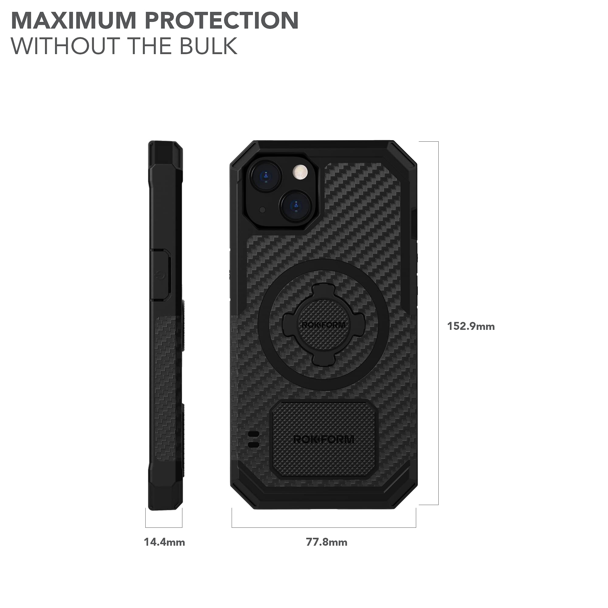 Rokform Rugged iPhone 13 Case with Magnetic Mount - Heavy Duty Protective Cover & Car Windshield Phone Holder for iPhone 13 - Perfect for Driving, Outdoor Adventures & Hands-Free Use