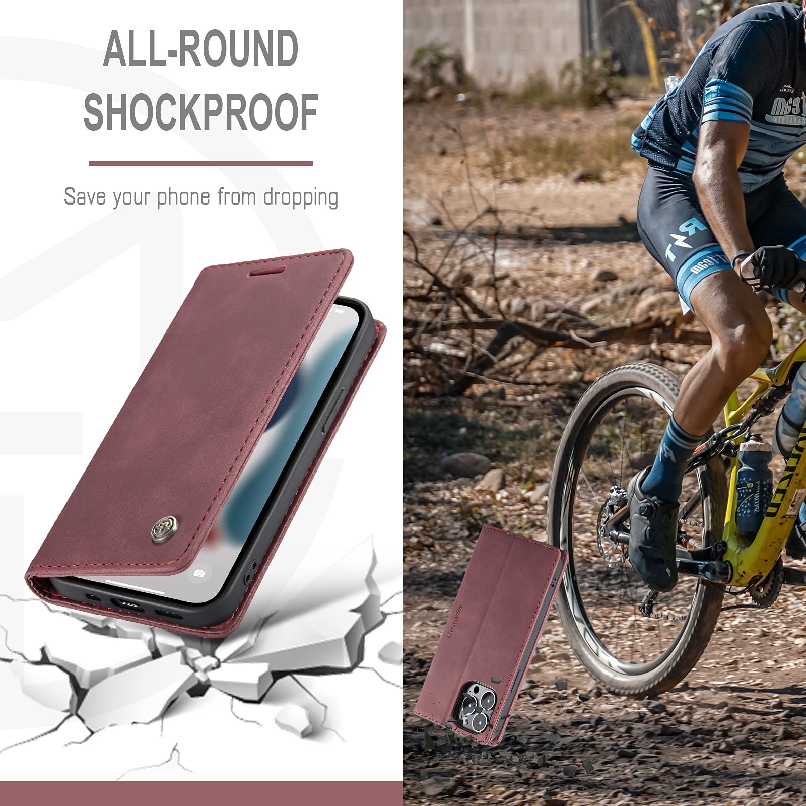 Premium Leather Wallet Case for iPhone 13 Pro (6.1