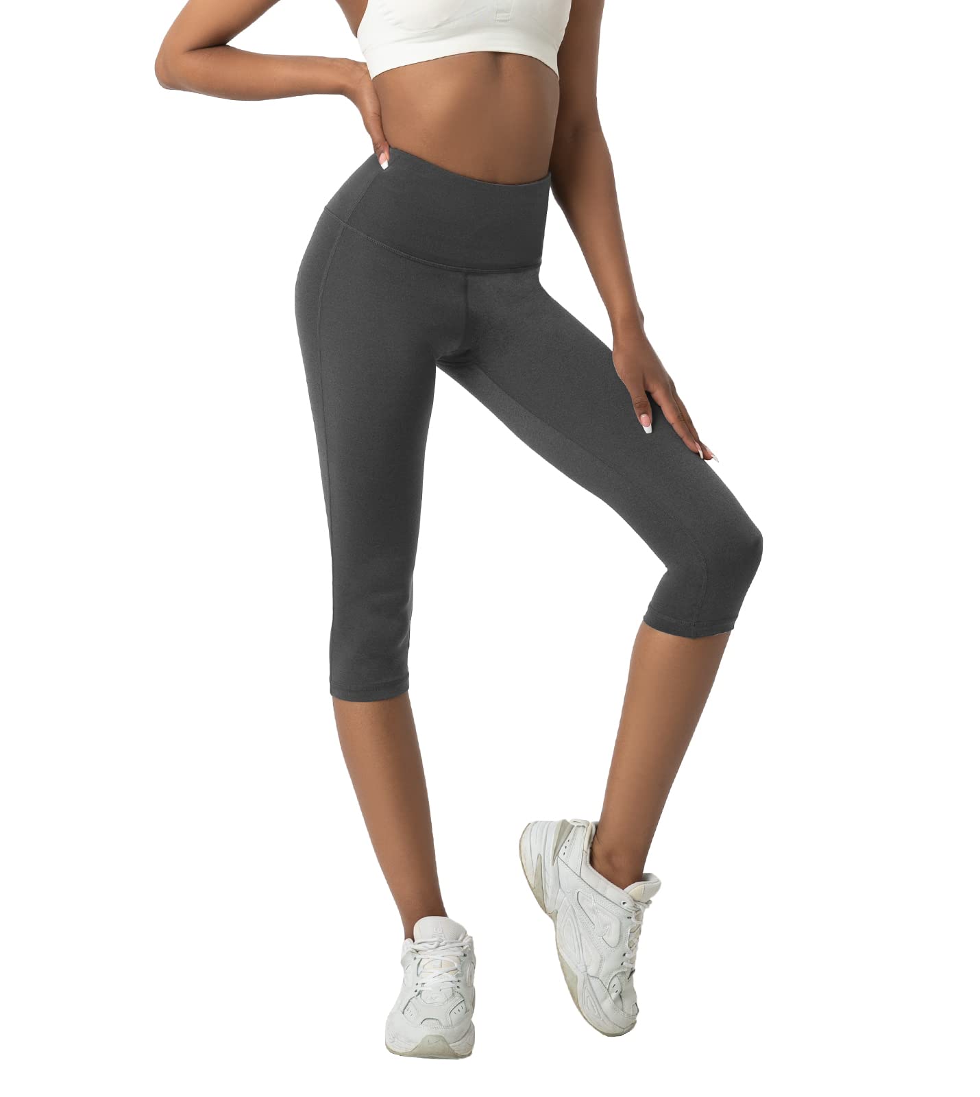 LAPASA High Waist Yoga Capri Leggings for Women - Tummy Control Workout Pants with Side Pockets | Perfect for Yoga, Running, Gym & Casual Wear | L02B1