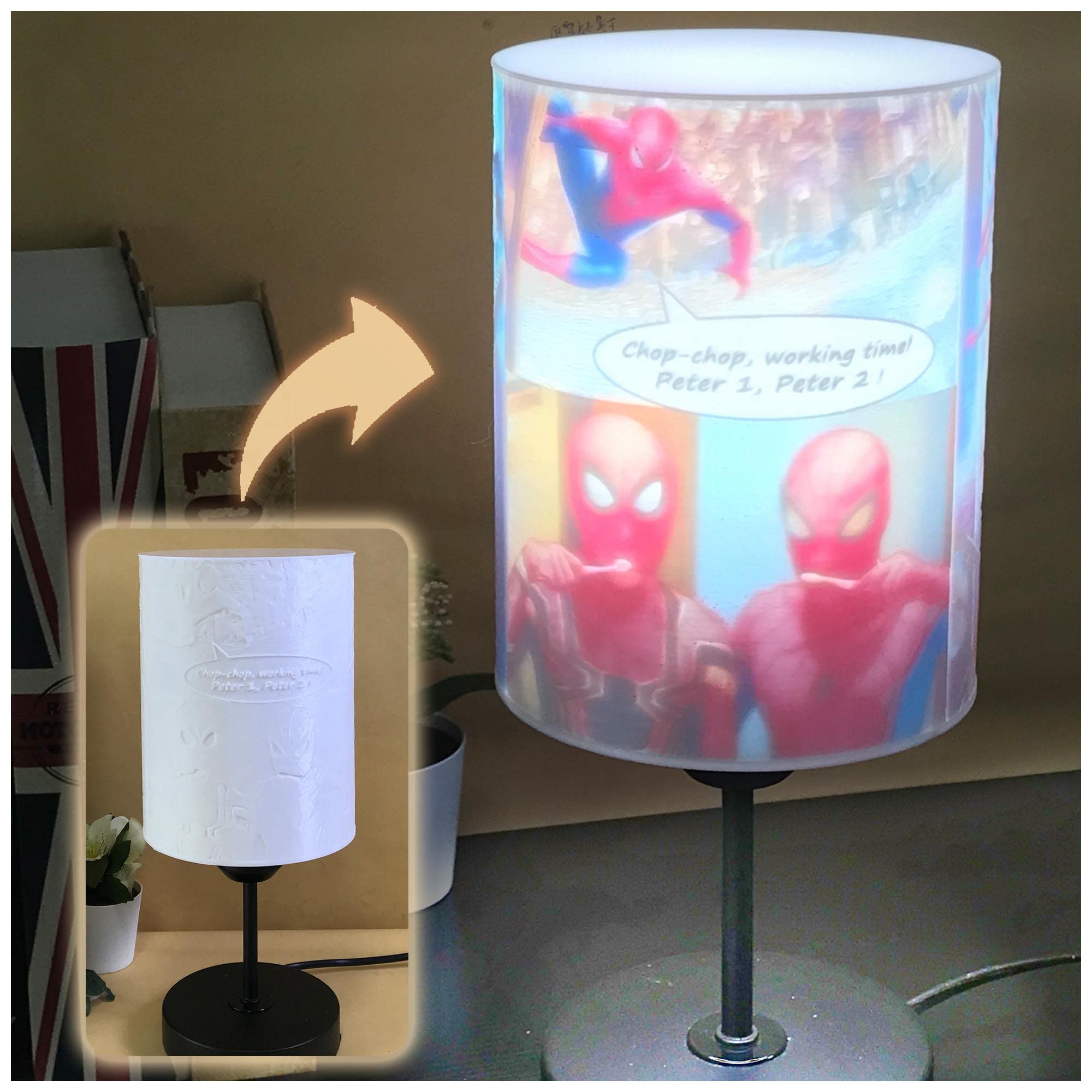 Spiderman Magic Table Lamp - LED Night Light for Kids & Adults | Perfect Birthday, Christmas Gift for Boys, Girls, Men | Bedroom Decor, Party Accessories | Inspired by Spider-Man: No Way Home | Superhero Room Lighting for Home, Office, Dorm