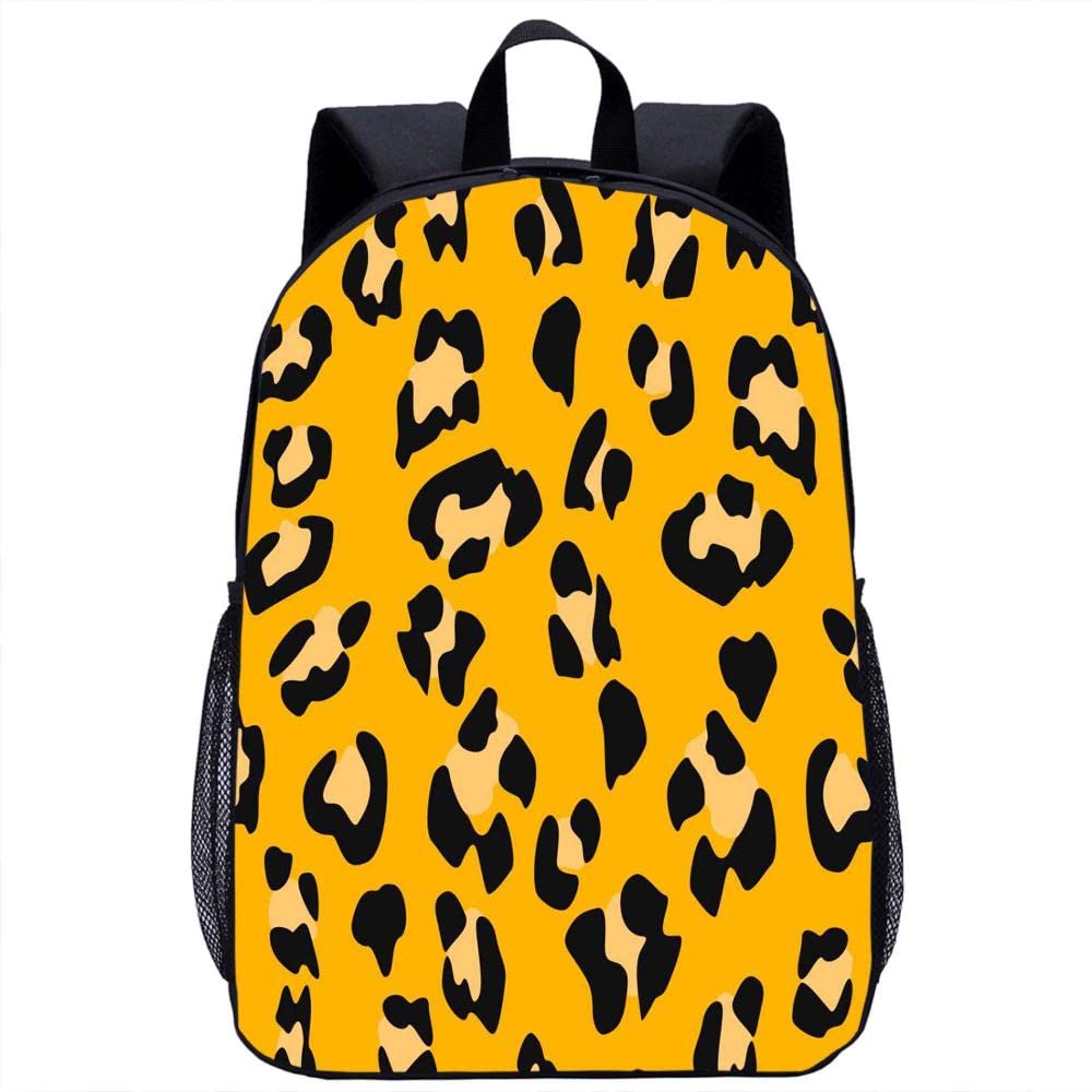Cute Leopard Print Travel Backpack for School - 17in for Students & Teens | Daily Use & Outings