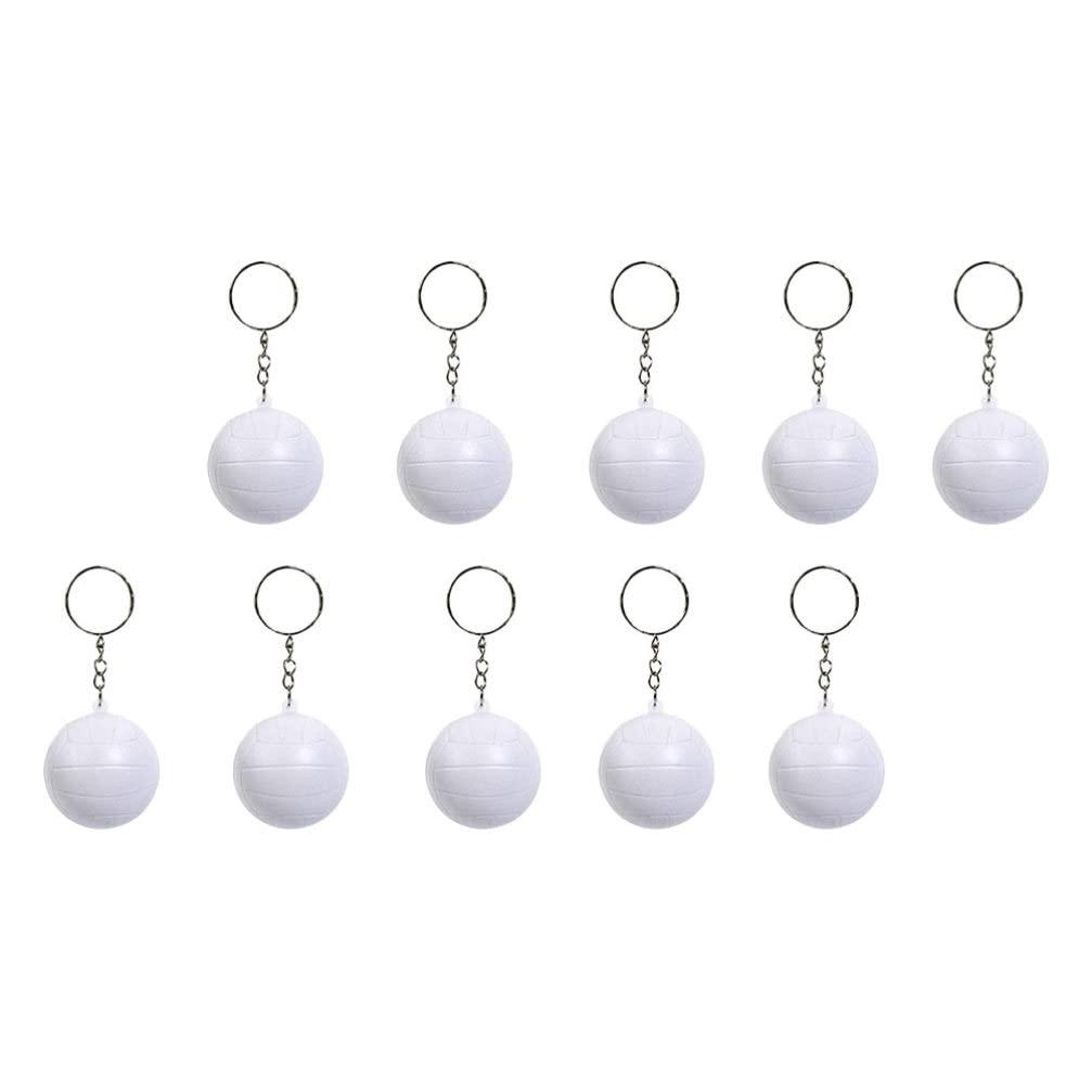 Stylish Volleyball Keychains - 10pcs Creative Key Rings for Sports Fans