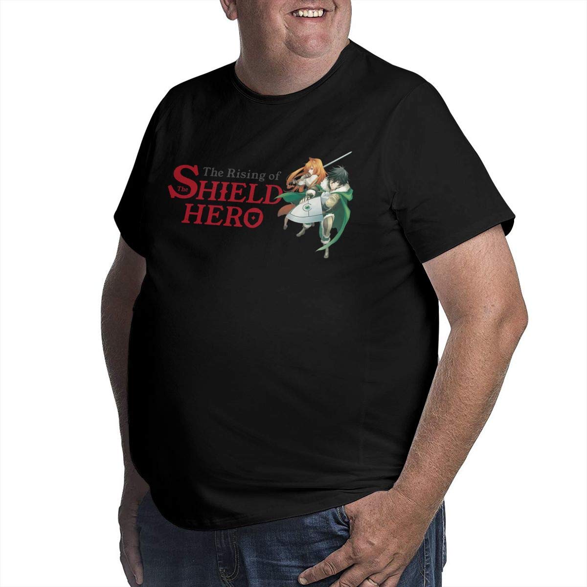 Rising of the Shield Hero Anime T-Shirt for Men - Big & Tall Plus Size Casual Graphic Tee - Perfect for Cosplay, Conventions, and Anime Fans