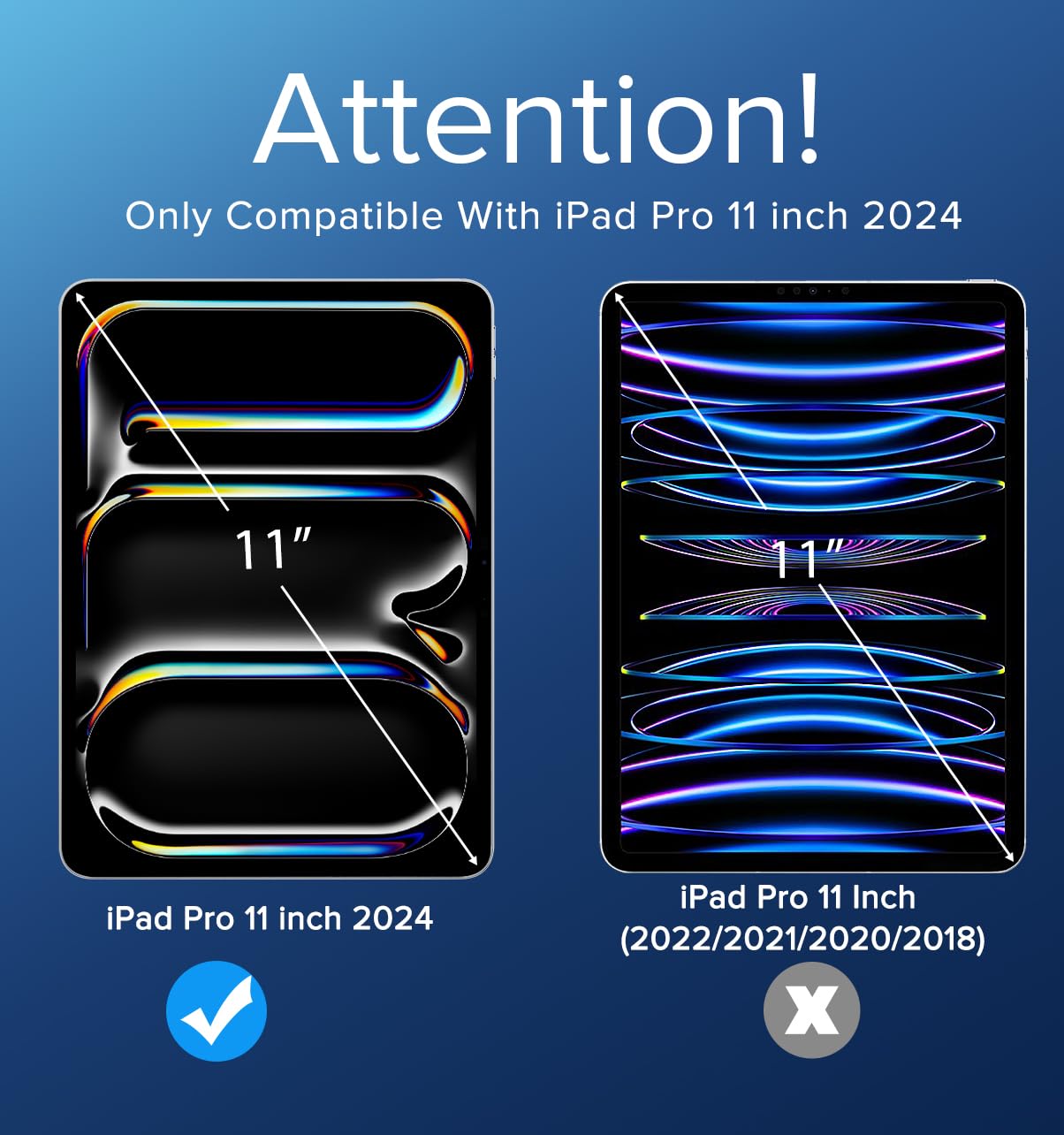 **iVoler 2 Pack Tempered Glass Screen Protector for iPad Pro 11 inch (2024, 5th Gen, M4) - Compatible with Face ID & Apple Pencil - Ultra HD Clear, Anti-Scratch, Bubble-Free - Perfect for Work, Study & Entertainment**