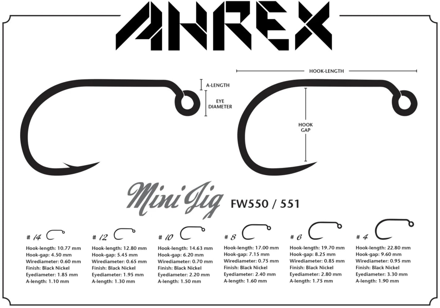 Fw550 Mini Jig Barbed Hook Size #8 - Ultra Sharp Fishing Hooks for Bass, Trout, and Panfish - Perfect for Freshwater and Saltwater Fishing