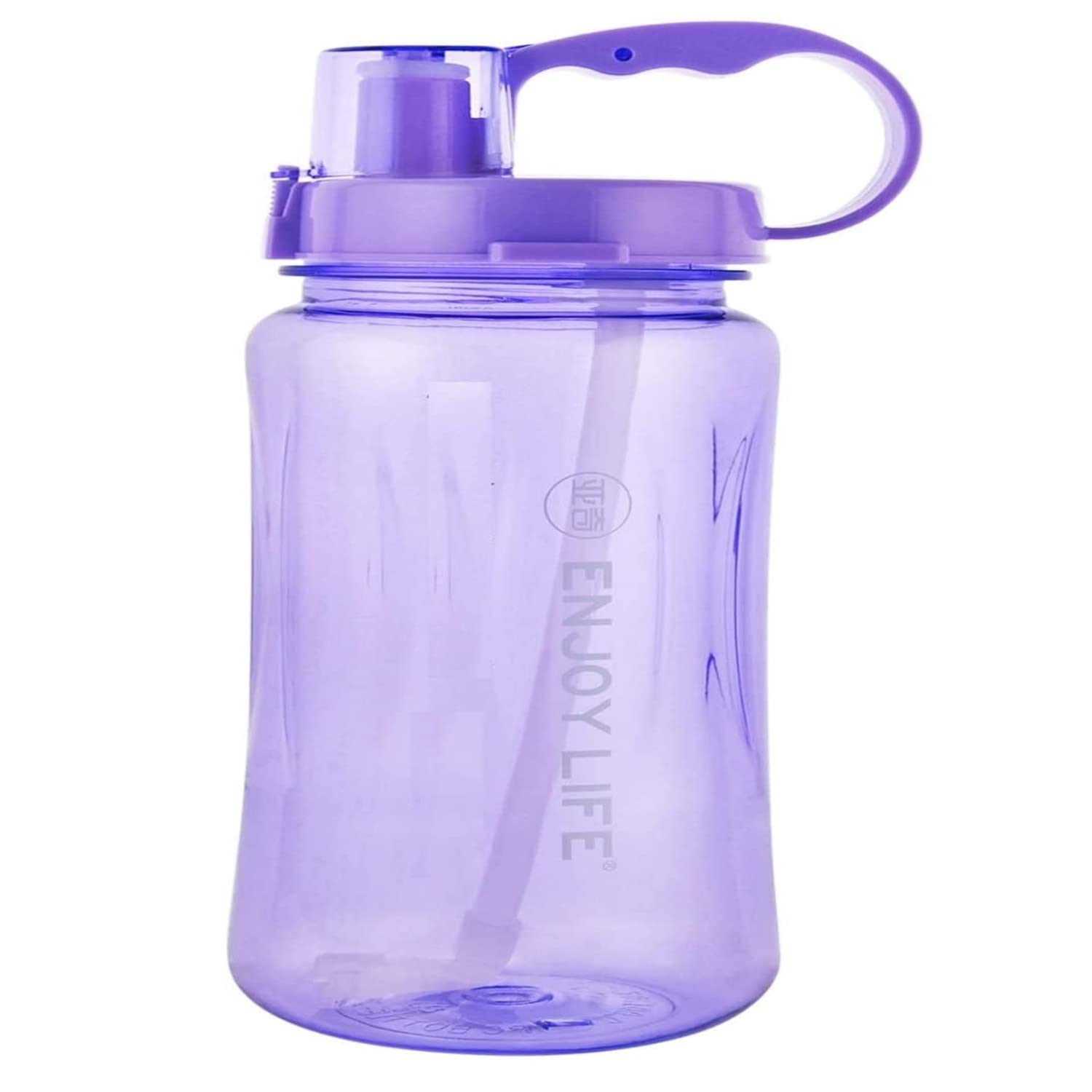 BETLEX 2 Liter Sports Water Bottle - Unbreakable, Leak-Proof Wide Mouth Shaker with Sipper Lid - Clear & Multi-Color Options - Perfect for Gym, Hiking, Travel & Outdoor Activities (Pack of 1)