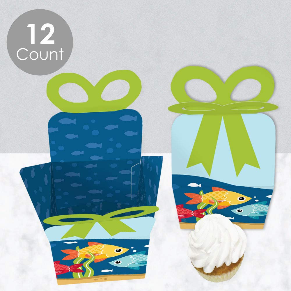 Let’s Go Fishing Gift Boxes - 12pcs Fish Theme Party Favors for Birthdays & Baby Showers