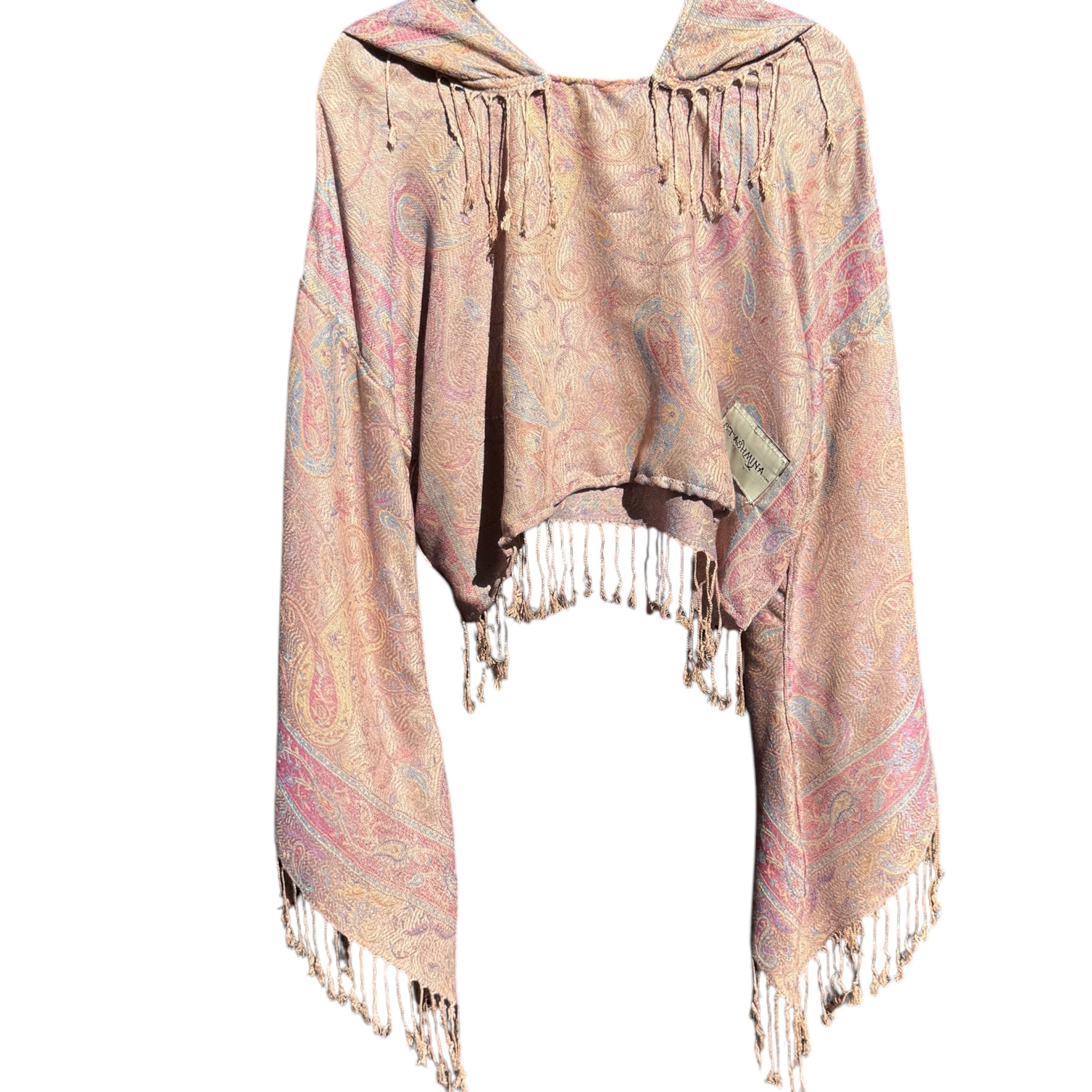 Butterfly Bell Pashmina Top - Flowy Boho Paisley Print Desert Scarf for Women | Perfect for Beach Cover-Up, Festival Outfits & Layering