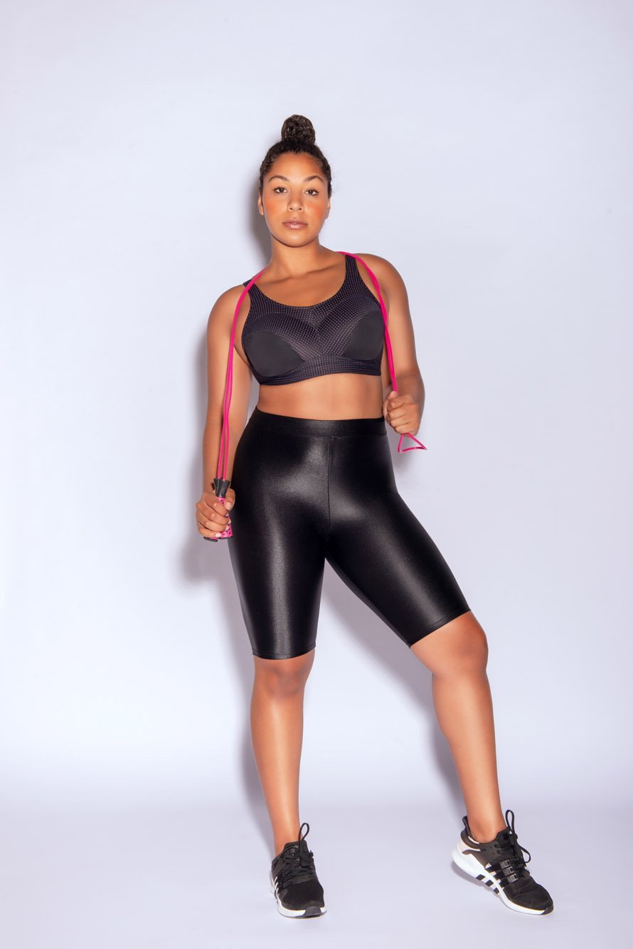 Parfait Power Fit Unlined Moderate Impact Sports Bra - Black with Pink Blush | Comfortable Workout & Yoga Support for Women