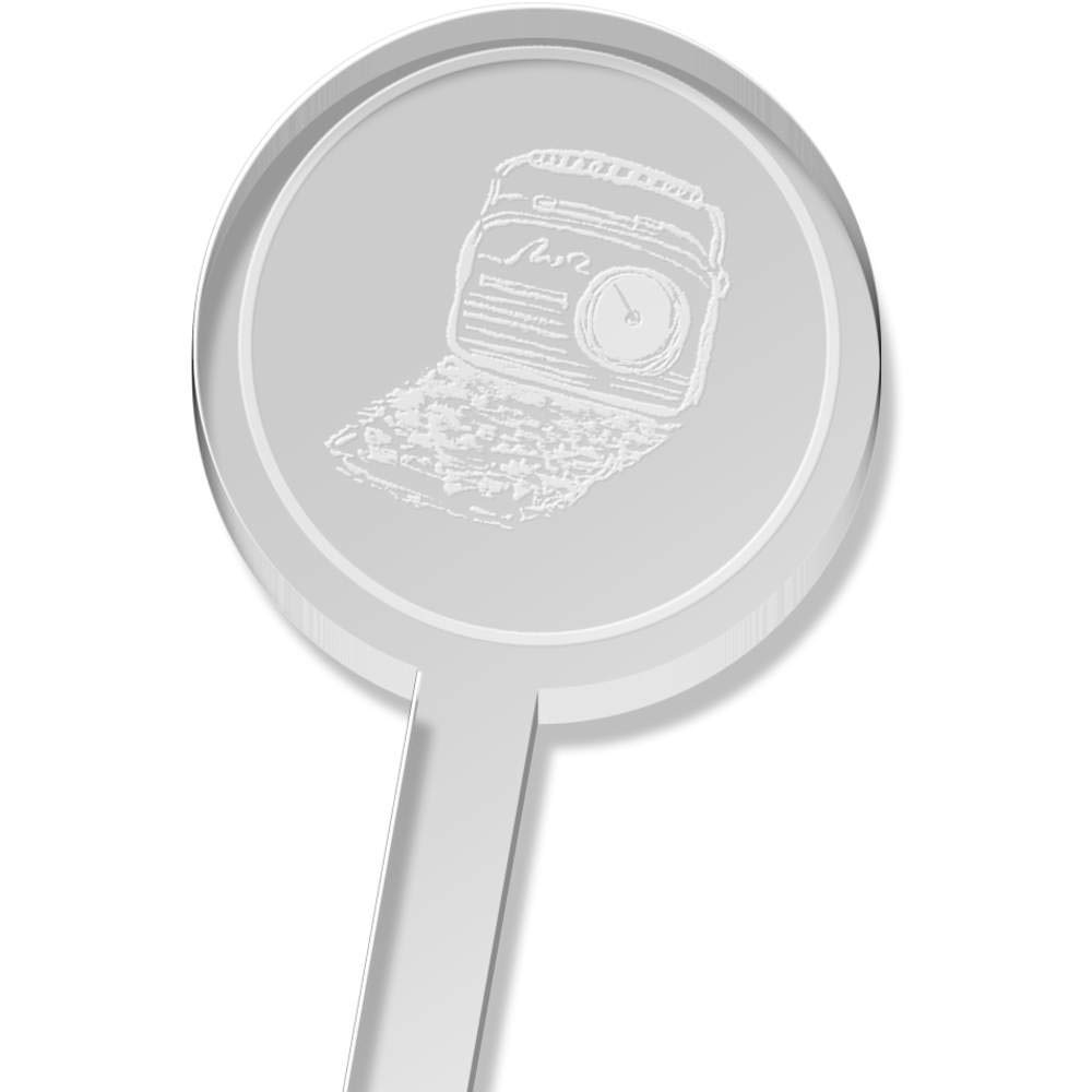 Vintage Style Retro Radio Tall Drink Stirrers - Set of 5 Swizzle Sticks for Cocktail Mixing - Perfect for 80s Themed Parties, Home Bars & Retro Decor (DS00013103)