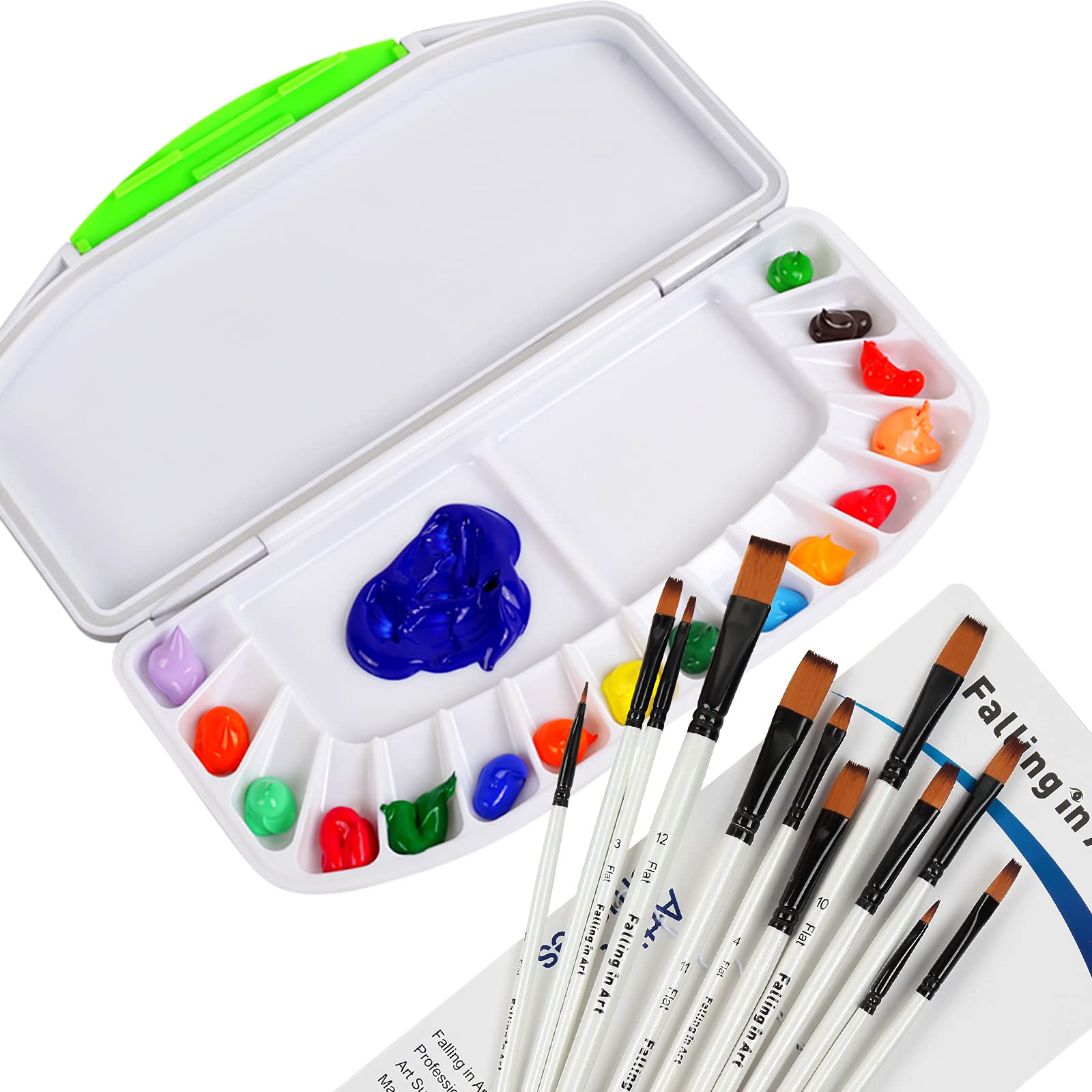 Premium 16-Piece Watercolor Paint Brush Set with Palette - Ideal for Artists, Beginners & DIY Craft Projects