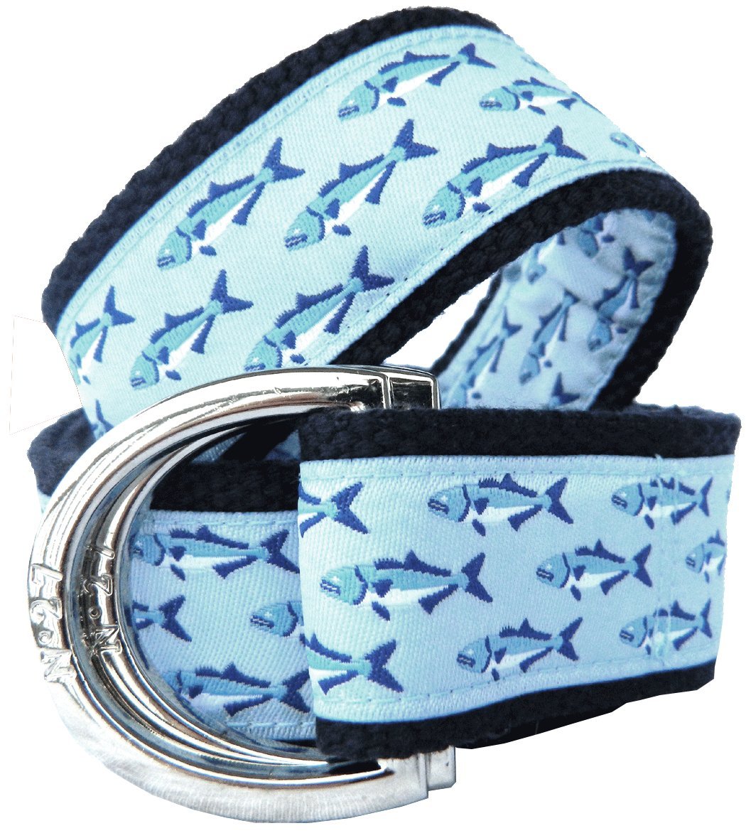 Men's Nautical Canvas Belt - Bluefishl Adjustable Waist Strap for Casual Wear, Boating & Outdoor Activities