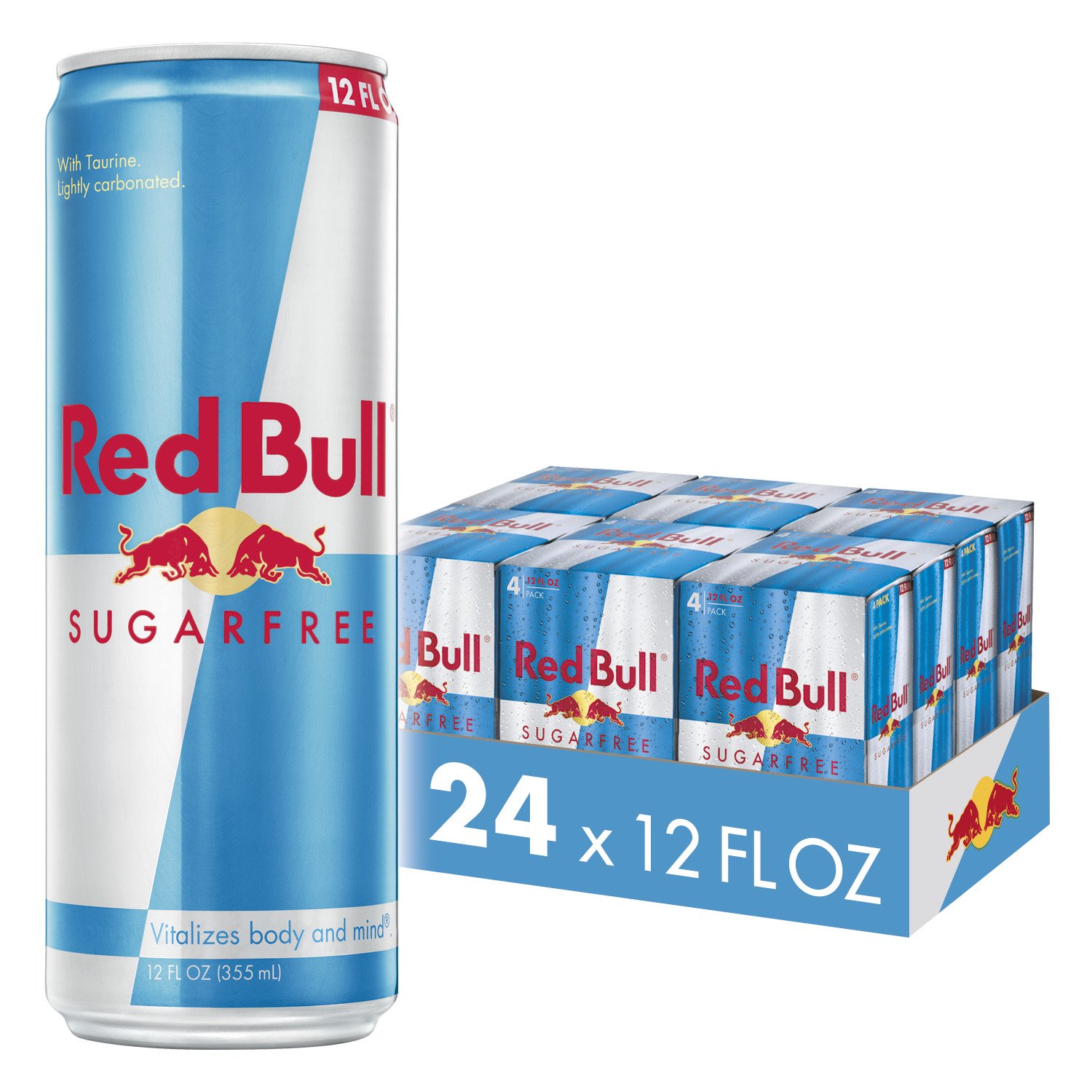 Red Bull Sugar Free & Original Energy Drink Bundle - 12 & 8.4 Fl Oz Cans (24-Pack) | Boost Energy, Focus & Performance | Perfect for Workouts, Gaming & Late-Night Study