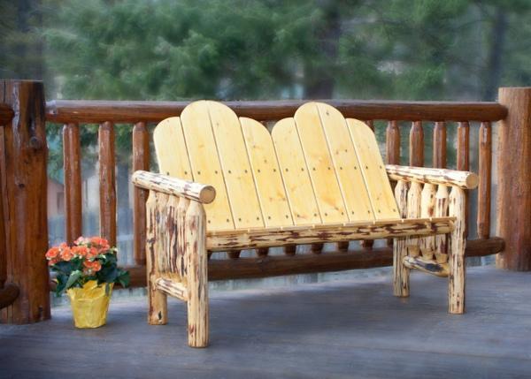 Montana Woodworks Glacier Country Solid Wood Deck Bench - Outdoor Patio Garden Seating for Backyard, Porch, and Poolside Relaxation