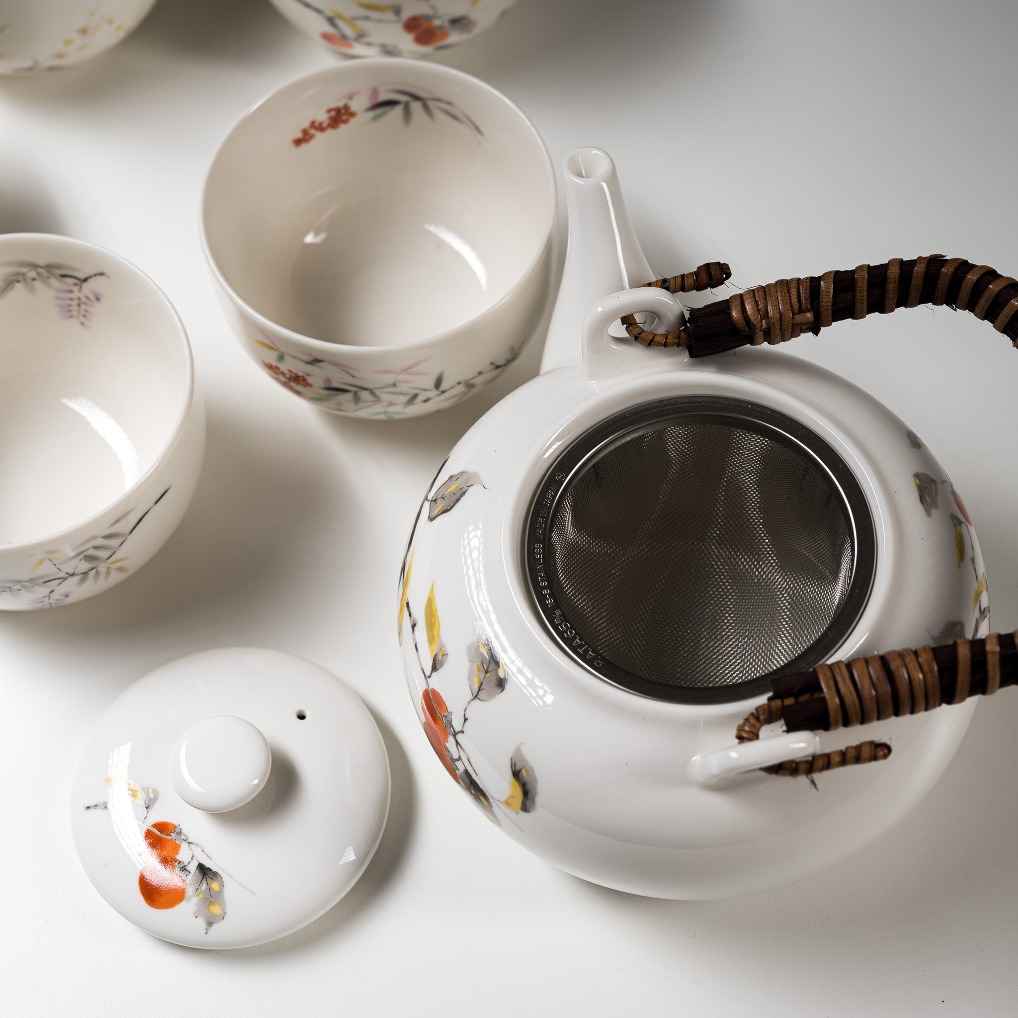 Premium Seasonal Floral Tea Set - 550ml Ceramic Teapot with Infuser, Perfect for Blooming Tea & Herbal Infusions | Ideal for Home, Office & Gifting