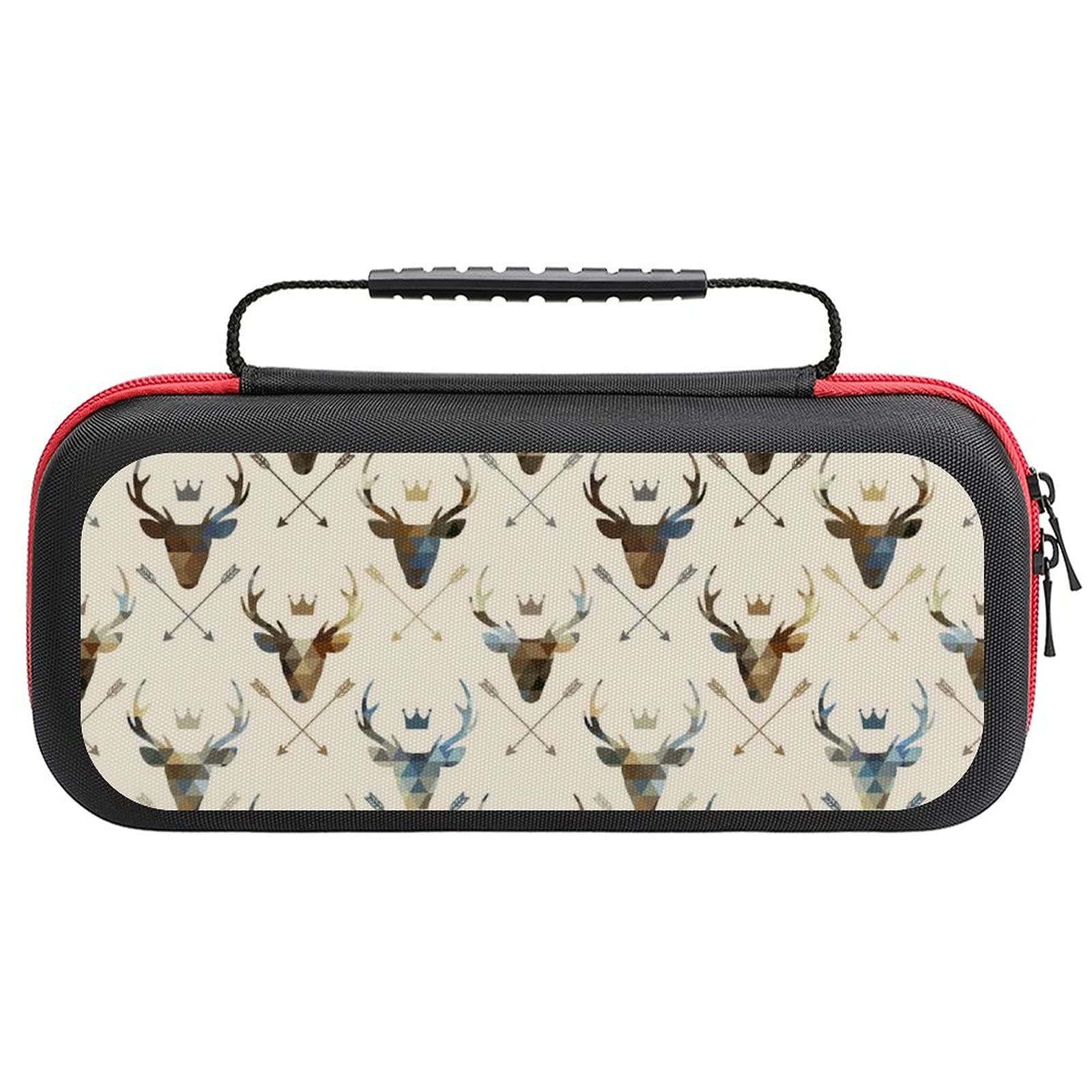 Nintendo Switch Lite Carrying Case with Deer Pattern - Portable Travel Storage Bag for Switch Lite & Accessories | Perfect for Gaming On-The-Go & Travel Protection