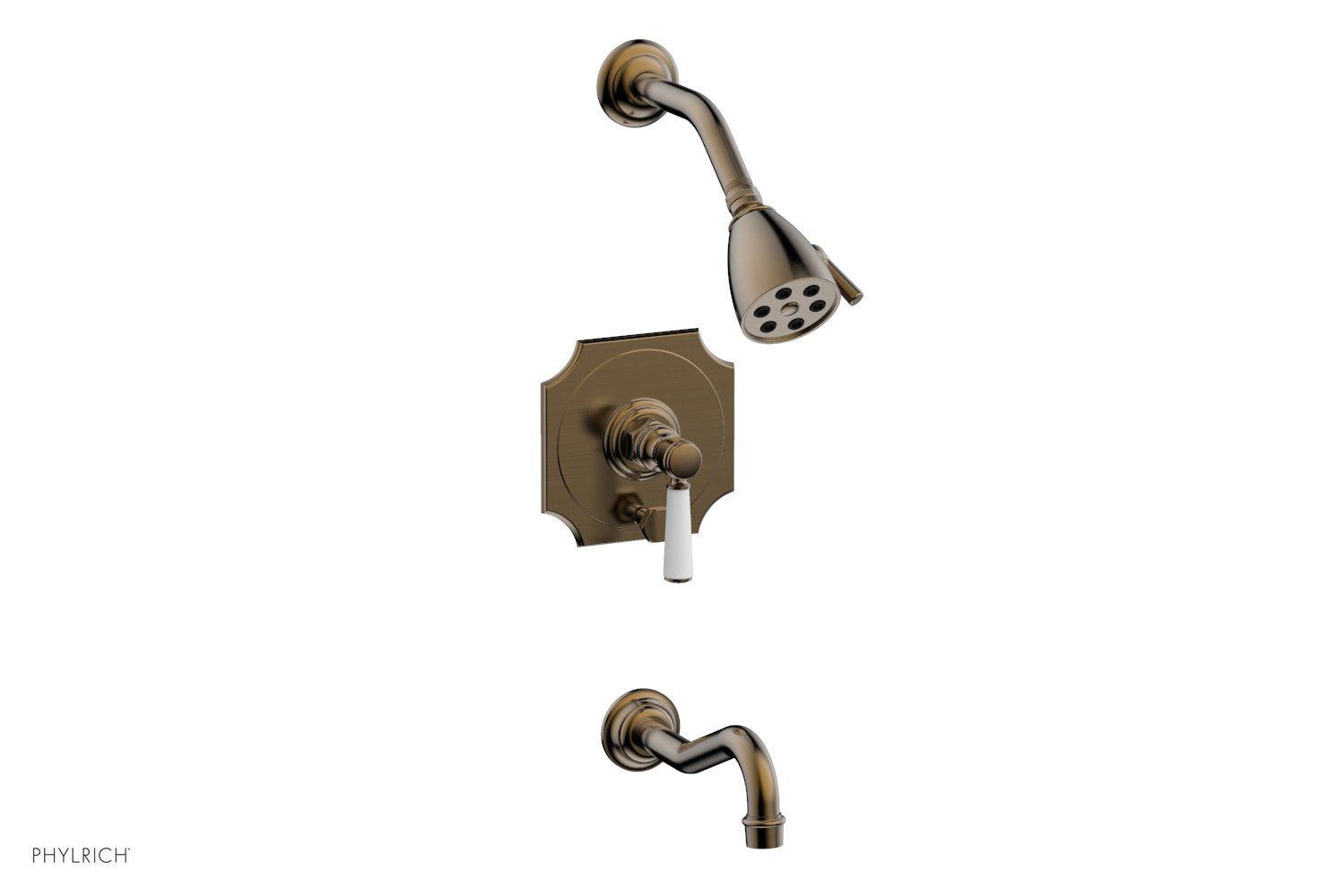 HENRI Pressure Balance Tub and Shower Faucet Set - Satin White Finish, Lever Handle, Model 161 30 - Perfect for Bathroom Renovation & Modern Home Upgrades