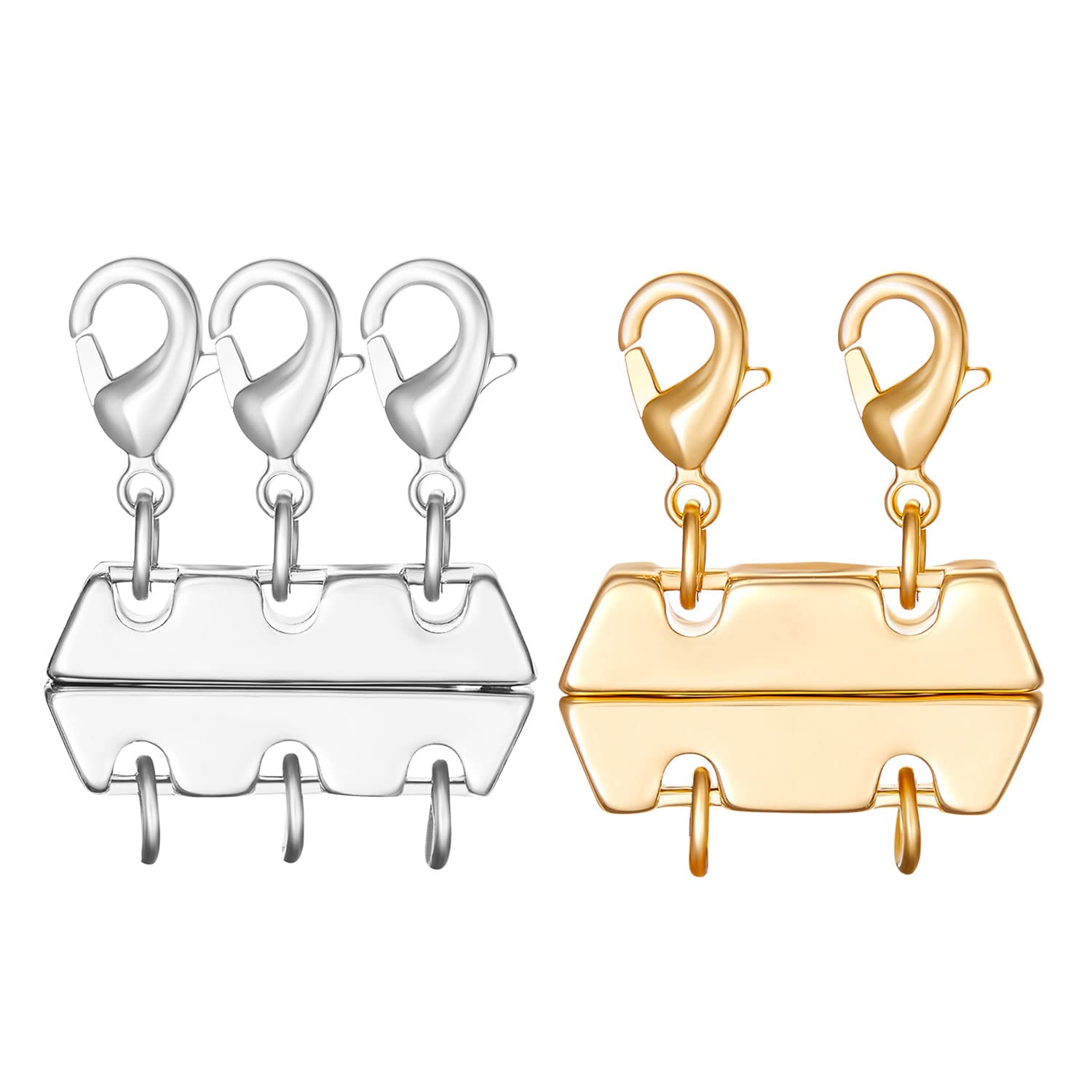 18K Gold & Silver Plated Magnetic Necklace Clasps - Copper Layered Jewelry Closures for Women, Stackable Necklace & Bracelet Chains | Perfect for Layering, Gift Giving & Everyday Fashion Accessories