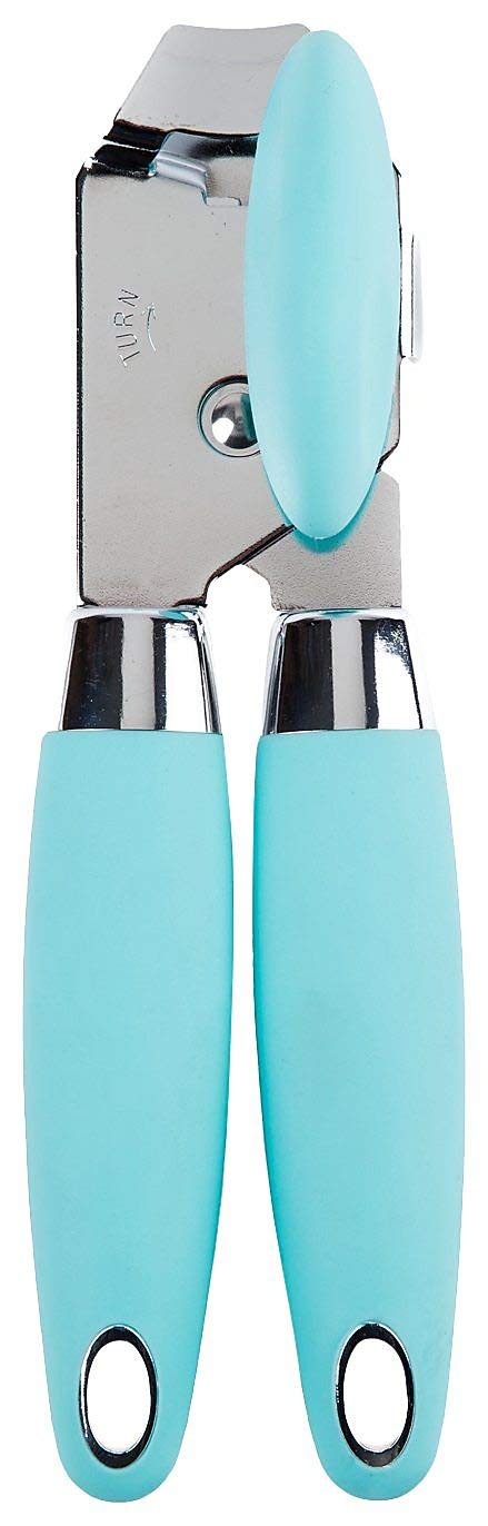 Core Home Comfort Grip Handheld Can Opener - Easy Open Kitchen Tool, Ergonomic Design, Durable Aqua Blue Can Opener for Smooth Operation - Perfect for Camping, Picnics & Everyday Kitchen Use