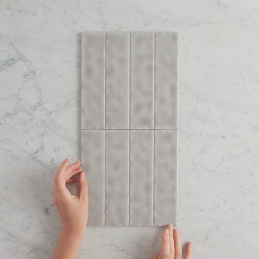 Premium Newport Gloss Mini Subway Grey Tile - 3x6 Inch Ceramic Wall Tile for Kitchen Backsplash, Bathroom & Shower - Waterproof & Easy to Clean