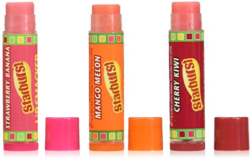 Starburst Trio Lip Gloss Set - 3 Tropical Fruit Flavored Lip Smackers (Pack of 1) | Hydrating, Shiny Lip Gloss for Women & Teens | Perfect for School, Parties & Everyday Wear