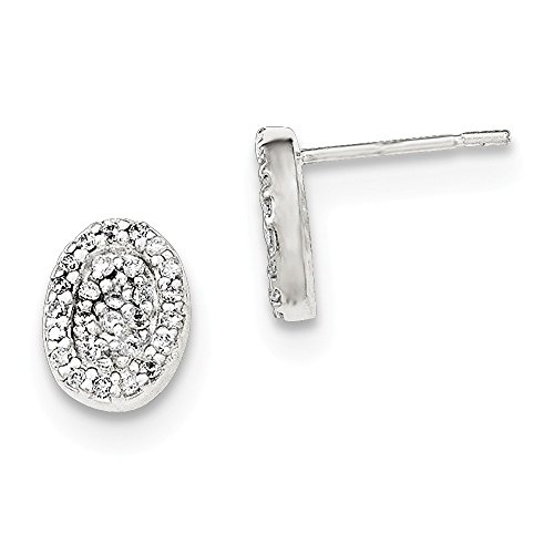 925 Sterling Silver Polished Oval Cubic Zirconia Post Earrings for Women - Elegant Everyday Jewelry Gift for Birthday, Anniversary & Special Occasions