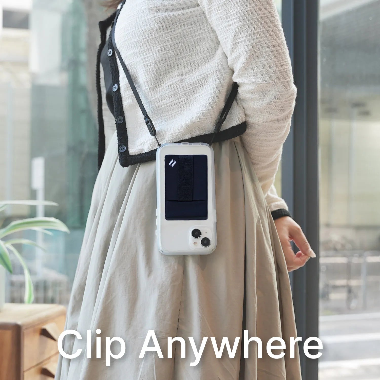 Stick On Wallet with Shoulder Strap - Secure Hands-Free Phone Wallet for iPhone & Android - Perfect for Running, Travel & Everyday Use