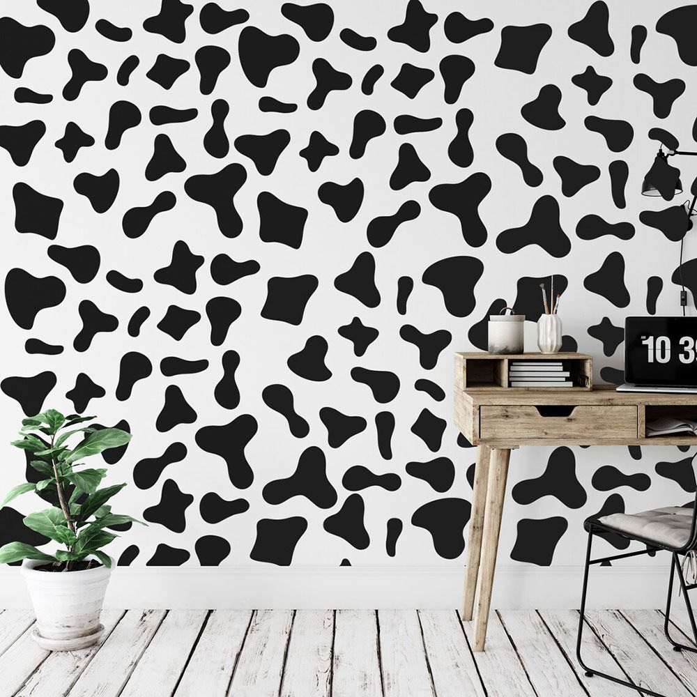 Cow Spots Stickers for Scrapbooking, Journaling & DIY Crafts - Fun Cow Print Decals for Laptops, Water Bottles & Notebooks - Perfect for Farmhouse Decor & Western Theme Parties