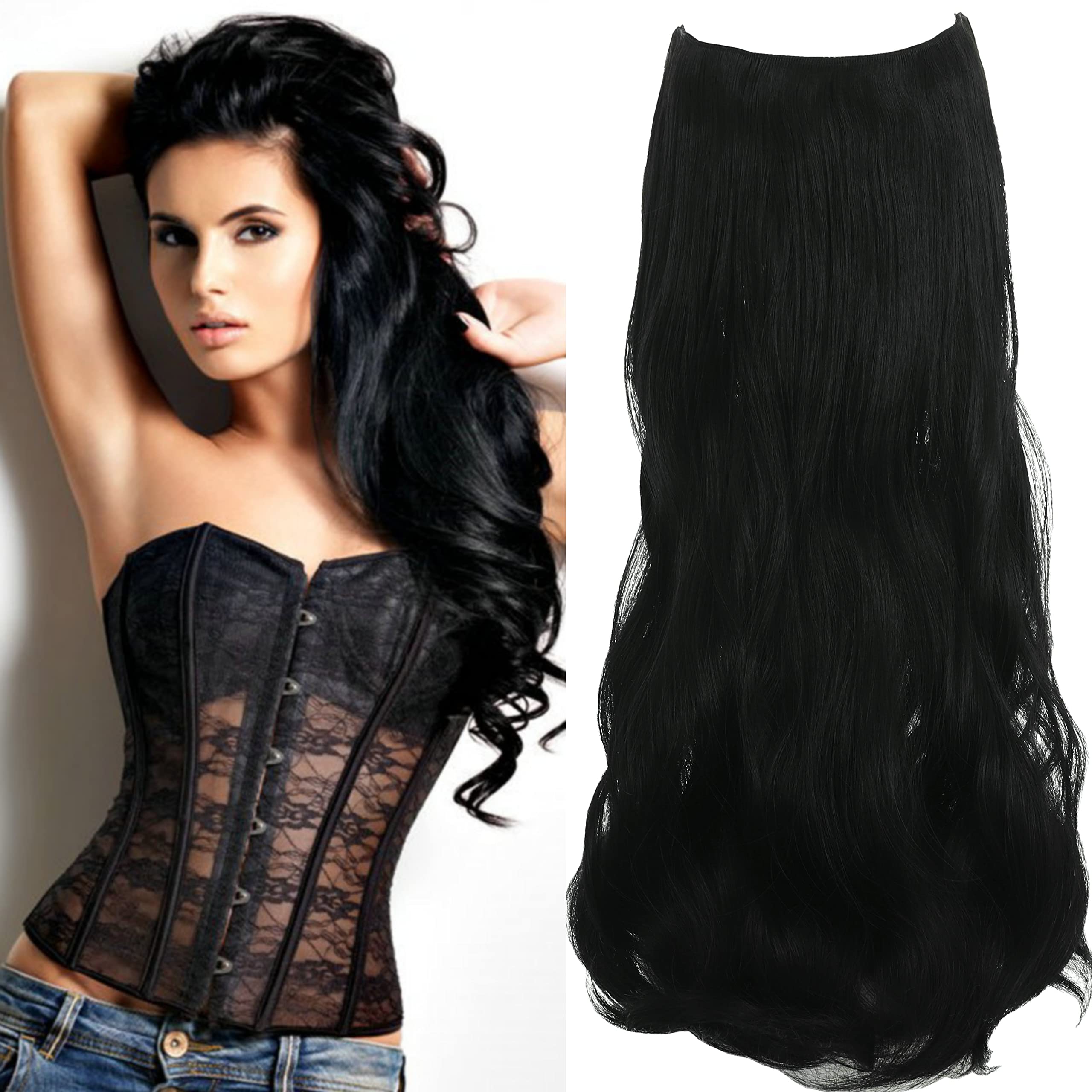Invisible Wire Hair Extensions - Transparent Adjustable 24