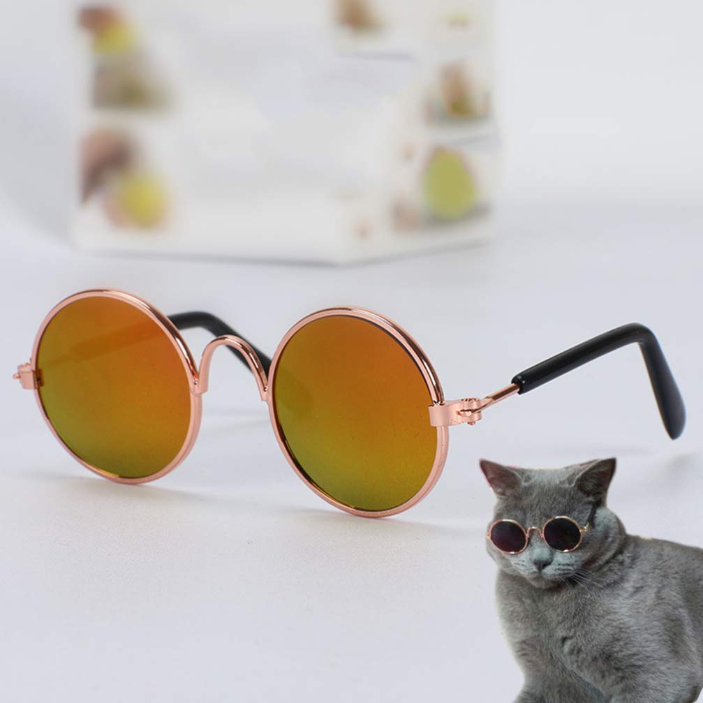 POPETPOP 6pcs Funny Cat Sunglasses - Pet Glasses for Cats & Small Dogs - Cute Costume Accessories for Pet Parties & Photo Shoots