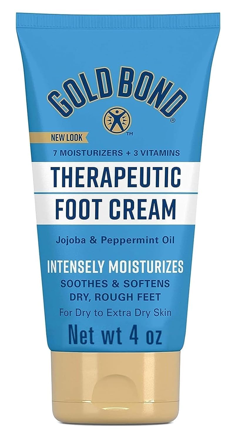 Gold Bond Foot Cream - Triple Action Relief for Dry, Cracked Feet - 4 fl oz (118 ml) Pack of 6 - Moisturizing Foot Care for Heels, Calluses & Rough Skin - Perfect for Daily Use at Home, Work or Travel