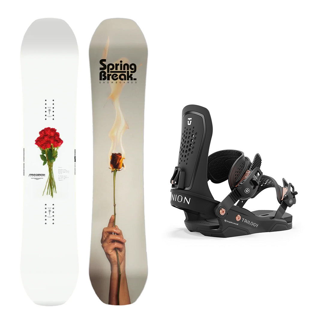 **CAPiTA Spring Break Powder Twin Snowboard with Union Women's Trilogy Snowboard Bindings 2025 – Perfect for Powder Days & Freestyle Riding**