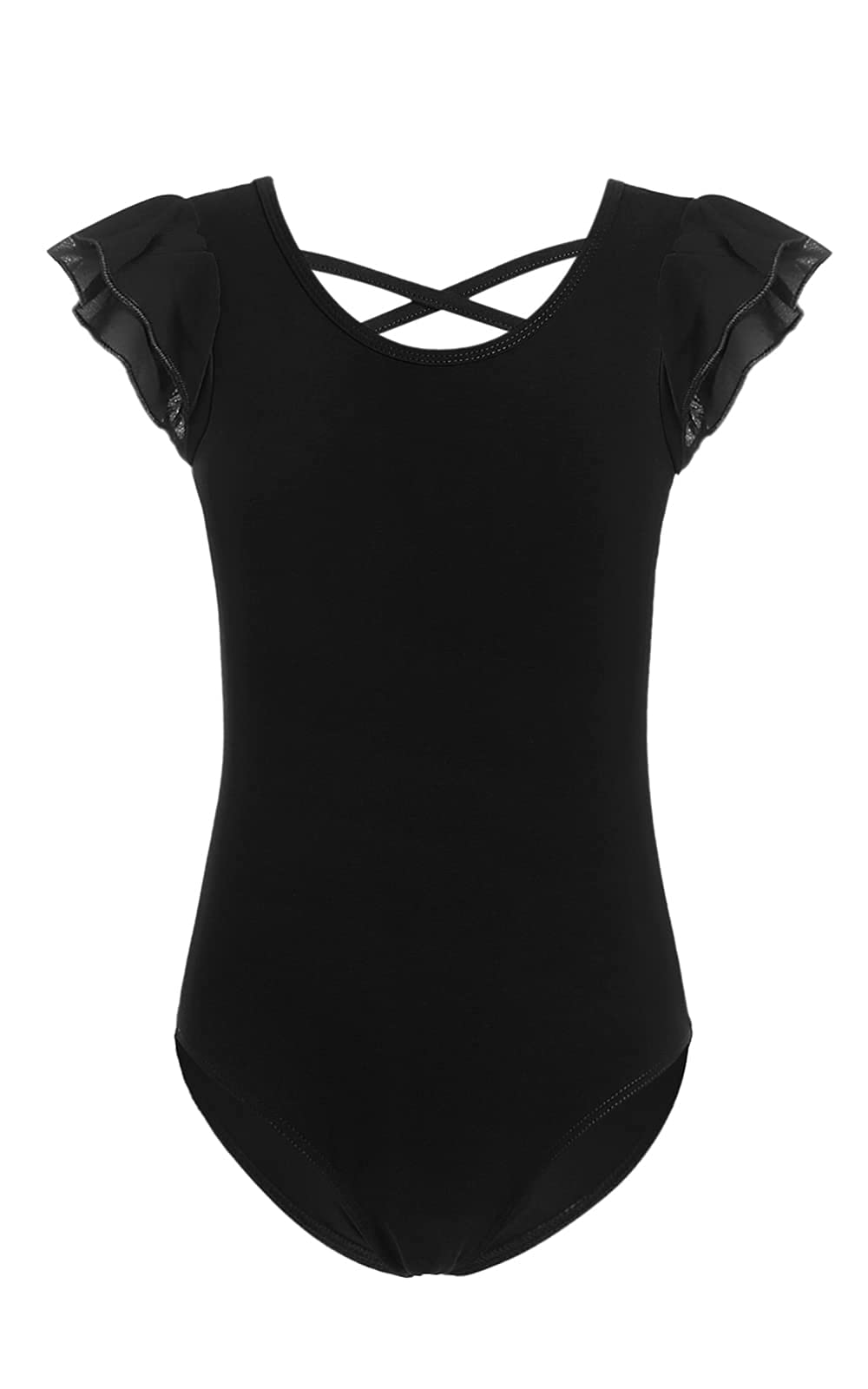 MERIABNY Girls Ballet Leotard with Ruffle Sleeves - Dance Outfit for Ballet, Gymnastics & Performance (Ages 3-9) | Perfect for Dance Class, Recitals & Ballet Practice