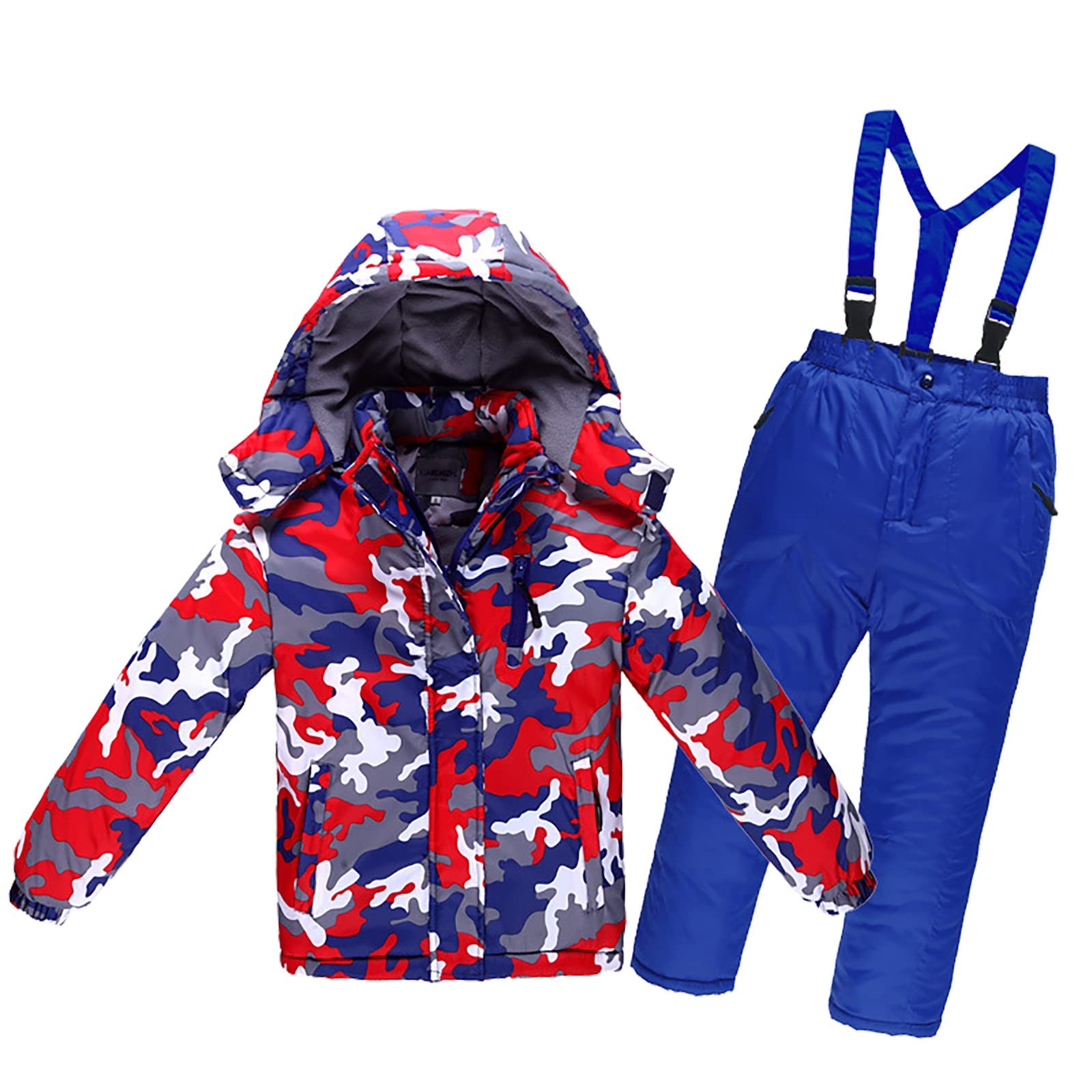 iCJJL Kids' Ski Suit for Boys & Girls - Windproof, Thickened Warm One-Piece Snow Pants for Outdoor Winter Sports & Snow Play