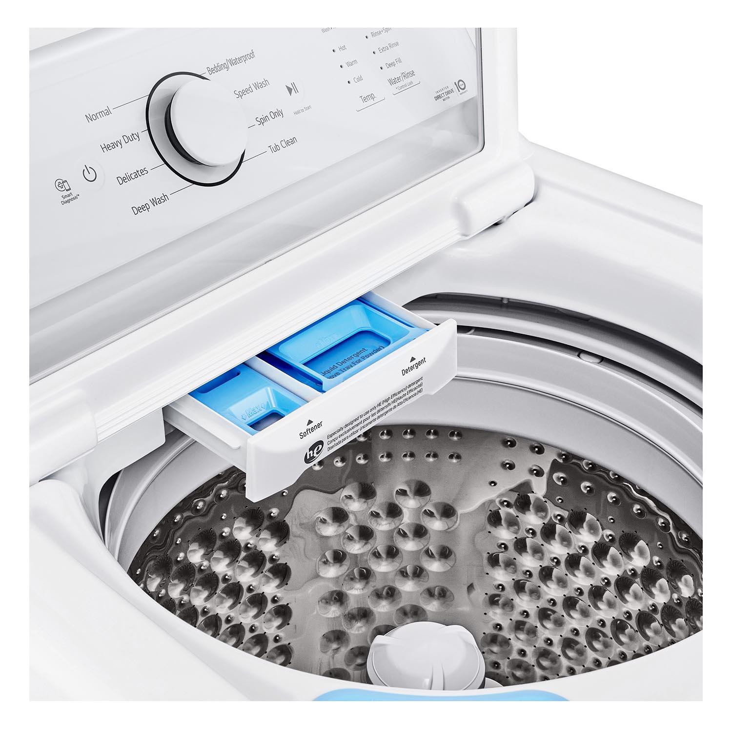 LG WT6105CW 4.8 Cu. Ft White Top Load Washing Machine with Agitator & SlamProof® Glass Lid - Large Capacity Laundry Washer for Family Homes, Apartments