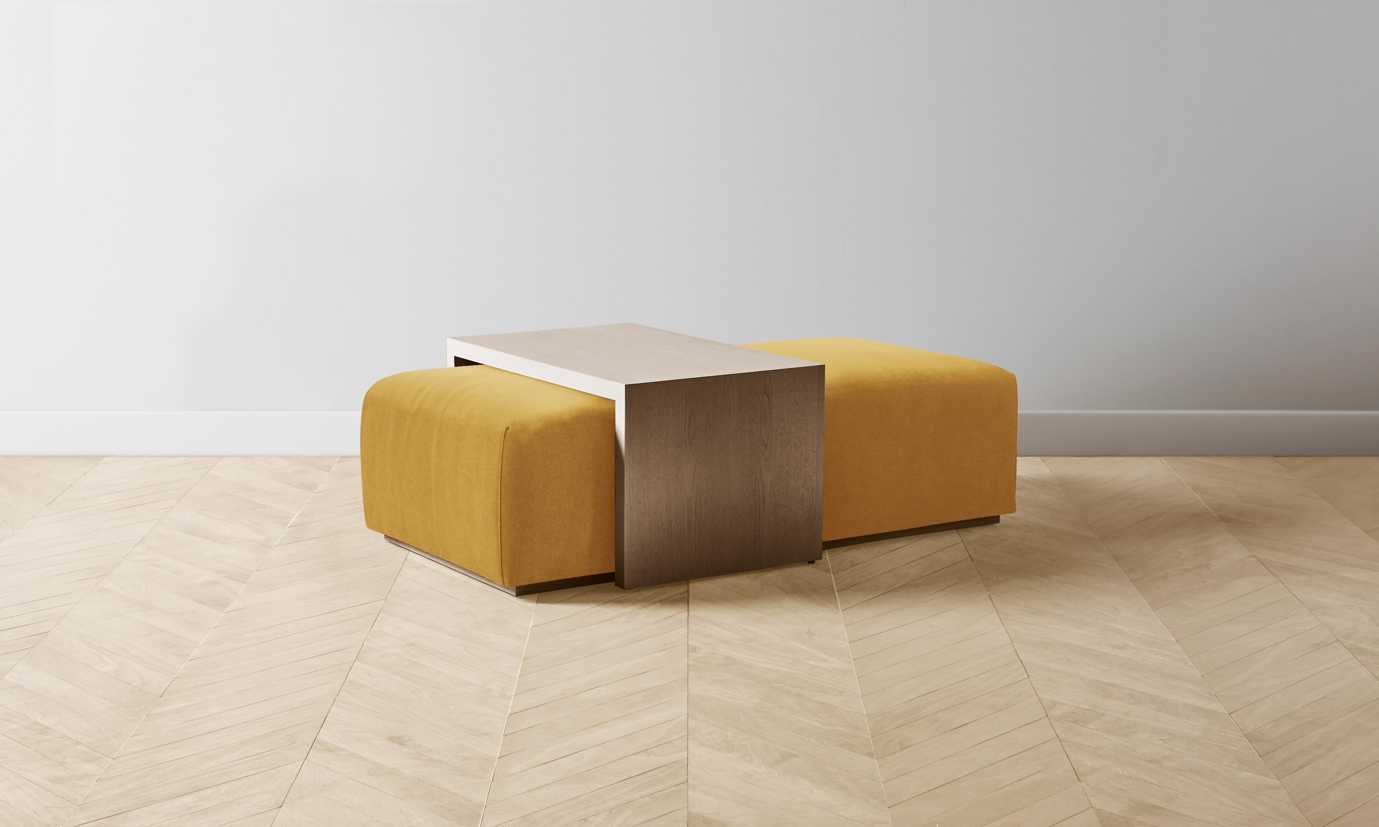 The Bowery Ottoman - Luxurious Mohair Upholstery in Amber | Perfect for Living Room, Bedroom & Lounge Decor
