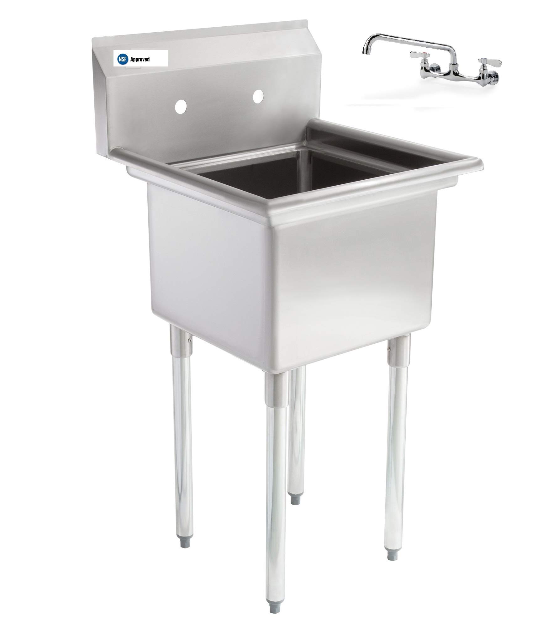 Commercial Grade Stainless Steel 1-Compartment Utility Sink with 10