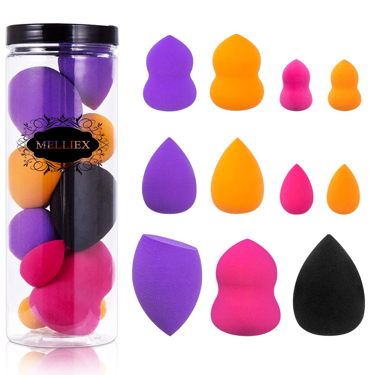 11pcs Makeup Sponge Blender Set - Beauty Blender for Flawless Foundation Application with Liquid, Cream & Powder | Multi-Colored Cosmetic Puff Applicators | Perfect for Daily Makeup, Contouring & Professional Makeup Artists