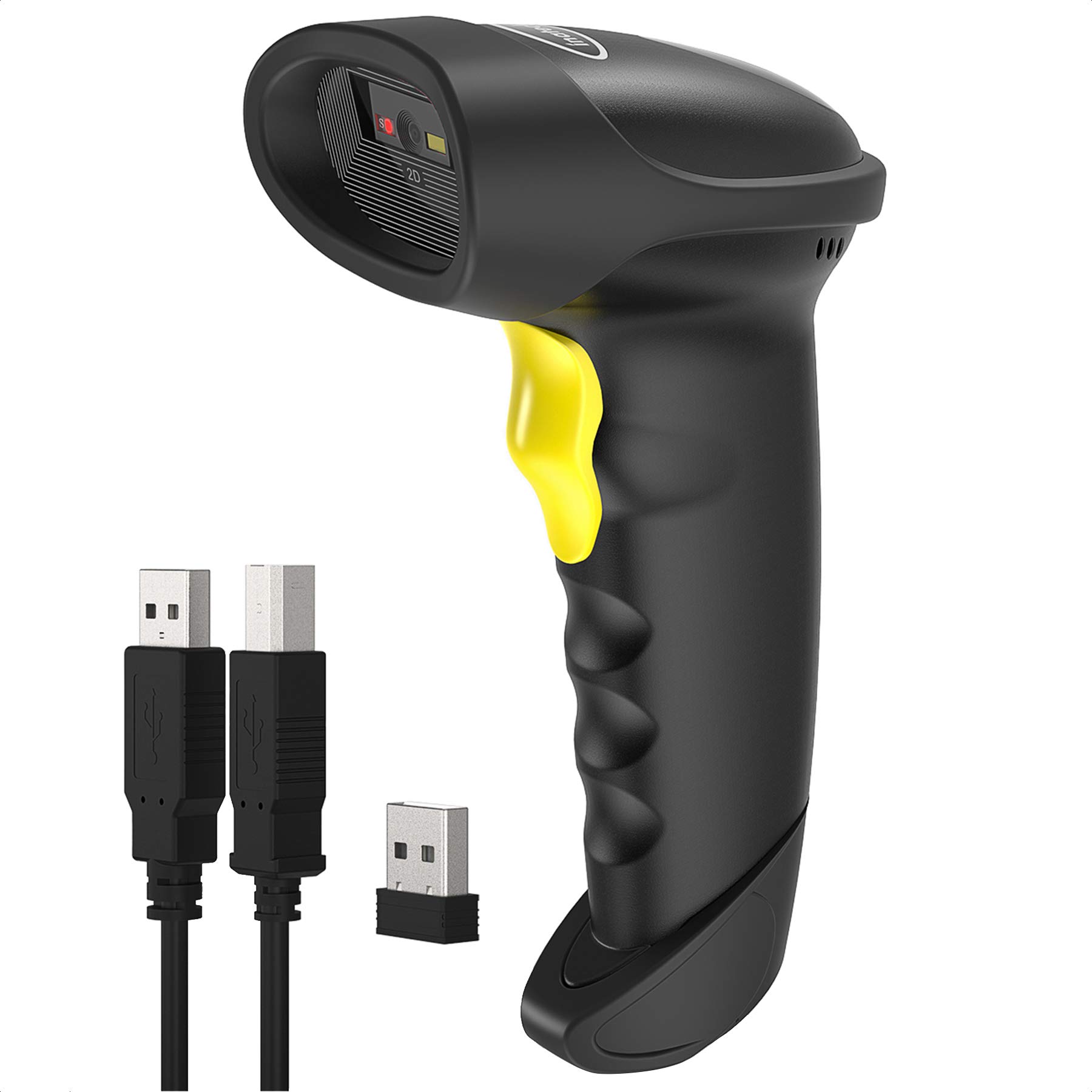 Inateck 2D Bluetooth Barcode Scanner - Wireless QR Code Reader with 2000mAh Battery (30 Days Continuous Use) - BCST-50 - Ideal for Retail, Warehouse & Inventory Management