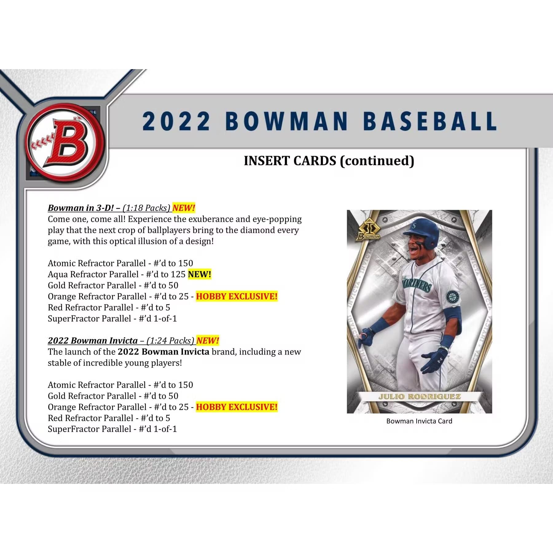 2022 Topps Bowman Baseball Trading Cards Mega Box - 24 Packs, 1 Autograph, Rookie Cards - Collect, Trade, Play for Baseball Fans & Card Enthusiasts