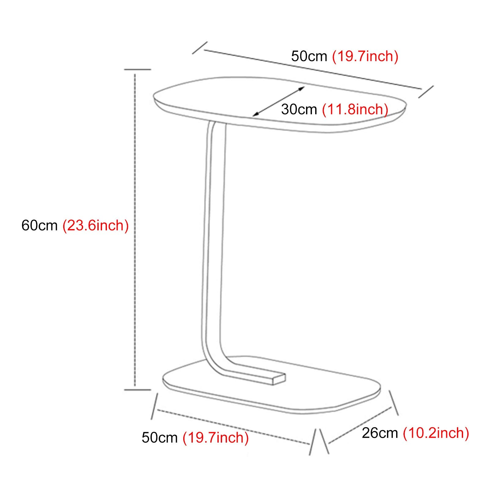Luxury C-Shaped Side Table - 23.6