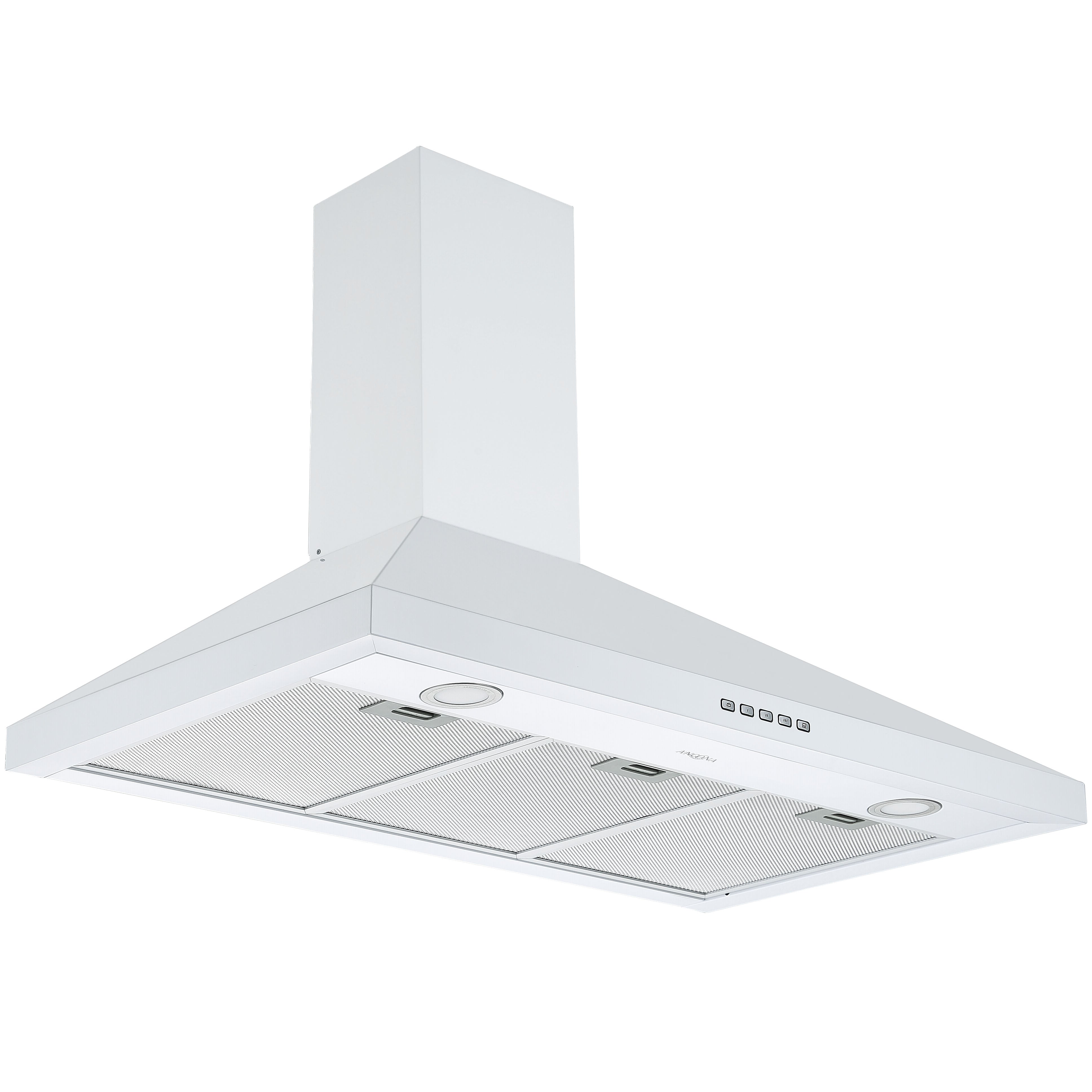 36 Inch Convertible Wall Mounted Pyramid Range Hood in White - Powerful Kitchen Ventilation for Smoke and Odor Removal