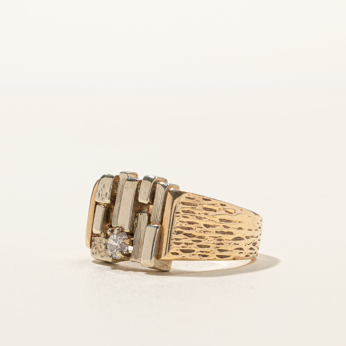 0.25ct Diamond Abstract Textured Ring - Size 8.75 - Elegant Geometric Wedding Band for Women - Perfect for Anniversary, Engagement & Everyday Wear