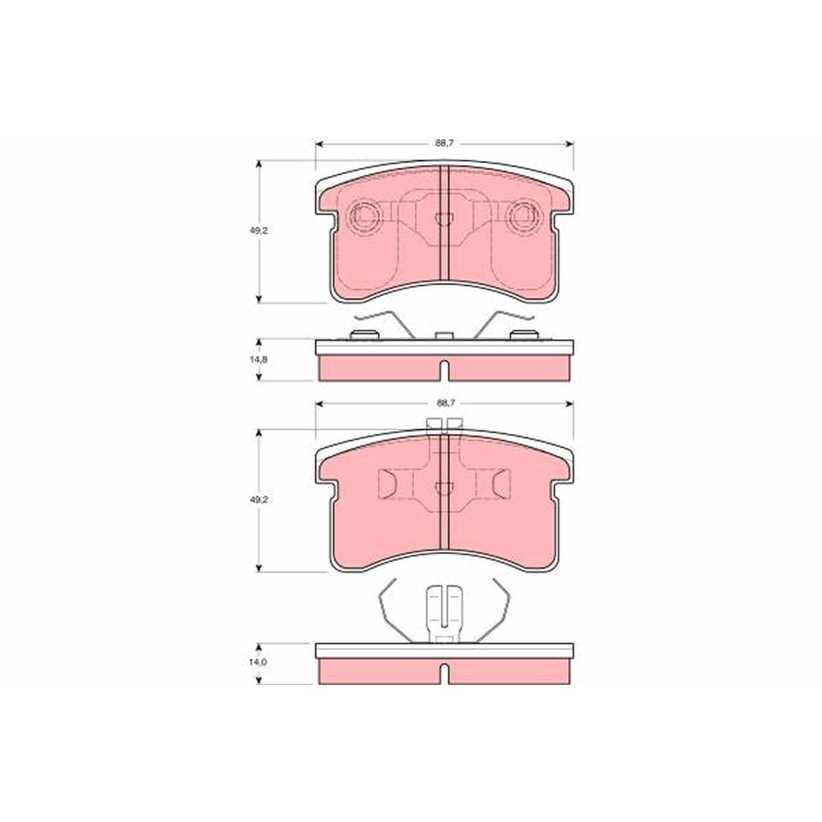 TRW GDB3126 Brake Pads - High Performance Ceramic Brake Pads for Smooth & Quiet Stopping | Perfect for Sedans, SUVs & Trucks | Durable & Reliable Braking Solution for Daily Commute & Highway Driving