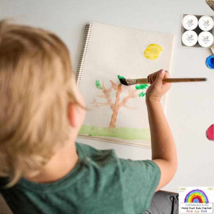 Non-Toxic Edible Kids Paint for Toddlers & Kids - 4 Piece Set, Safe & Washable Finger Paint for Creative Play, DIY Crafts & Birthday Party Activities